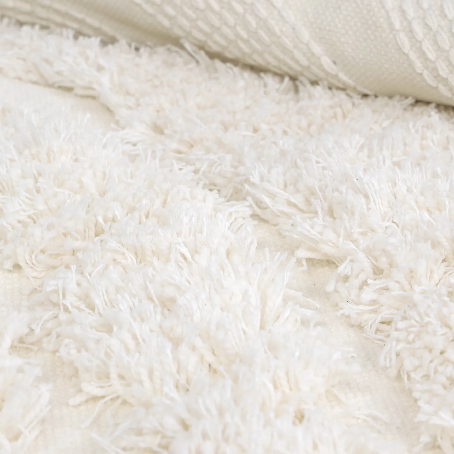 Pyöreät matot - Lindos Natural Cotton Shaggy (valkoinen)