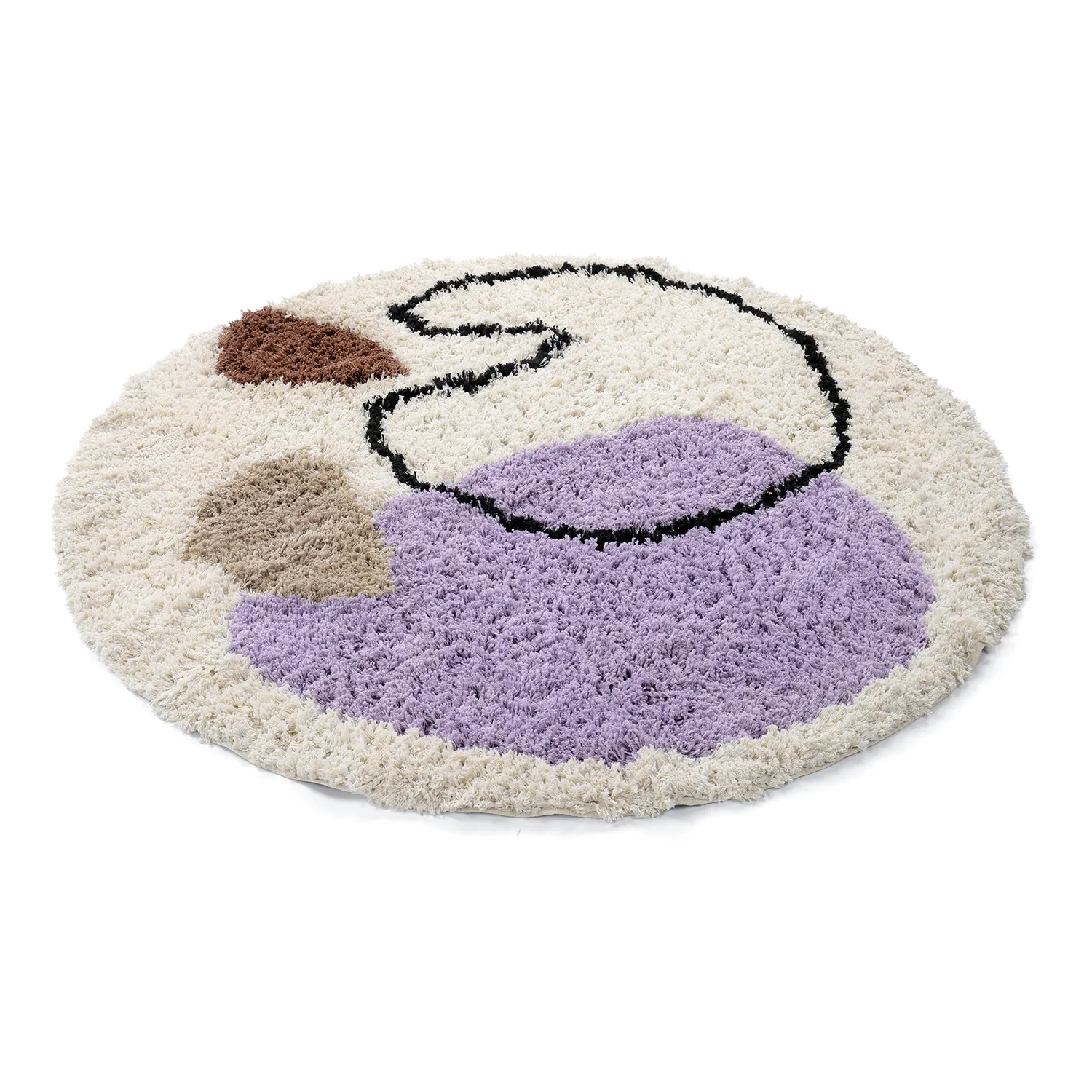 Pyöreät matot - Naousa Natural Cotton Shaggy (multi)