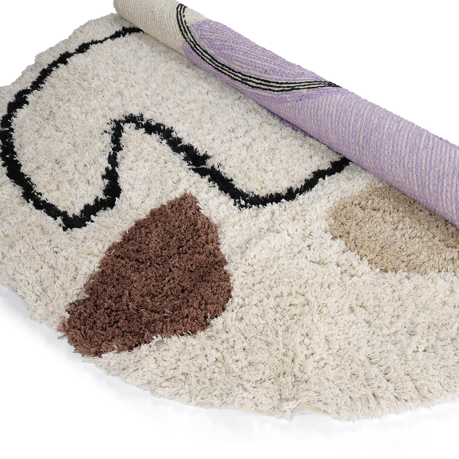 Pyöreät matot - Naousa Natural Cotton Shaggy (multi)