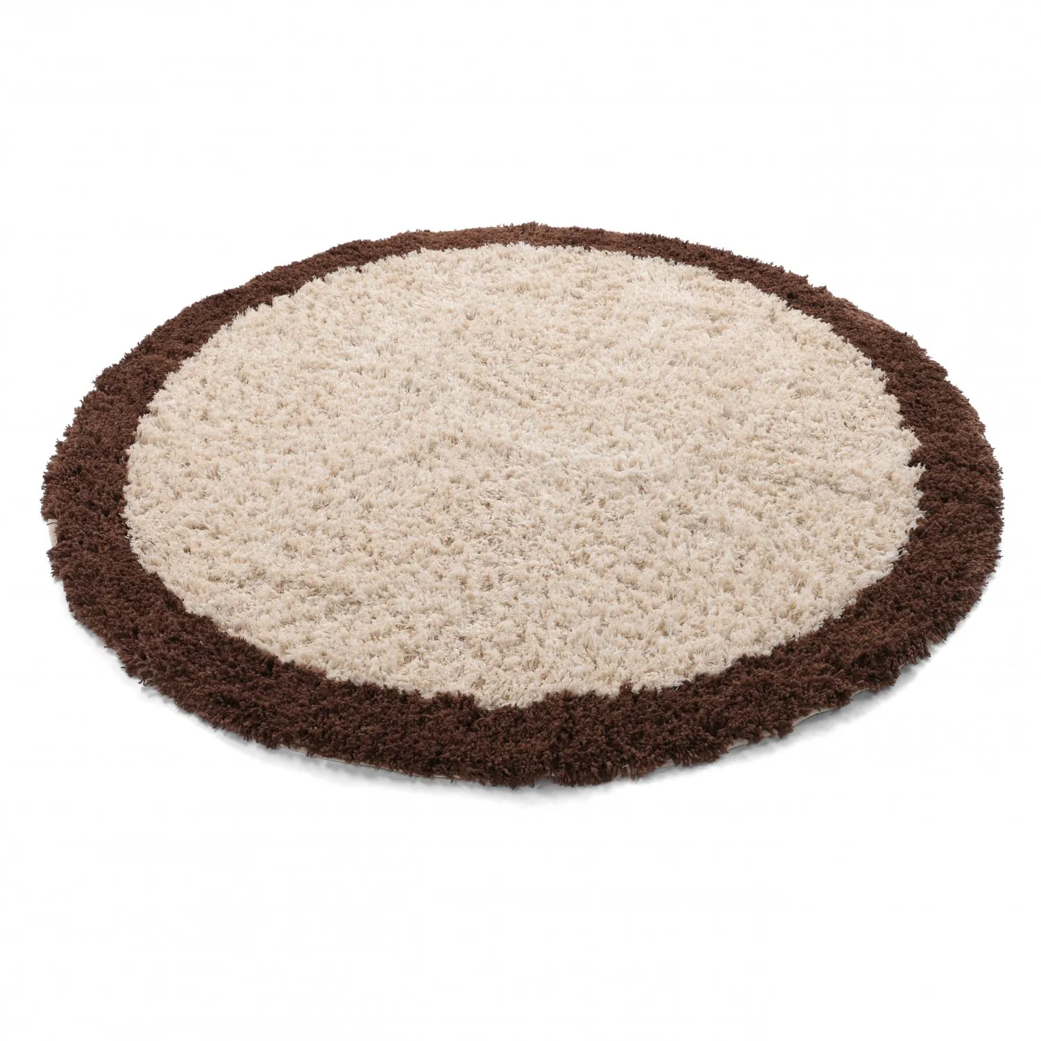 Pyöreät matot - Sagres Natural Cotton Shaggy (luonnonvalkoinen/ruskea)