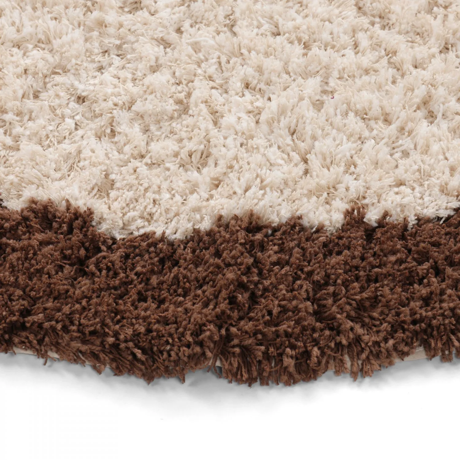 Pyöreät matot - Sagres Natural Cotton Shaggy (luonnonvalkoinen/ruskea)