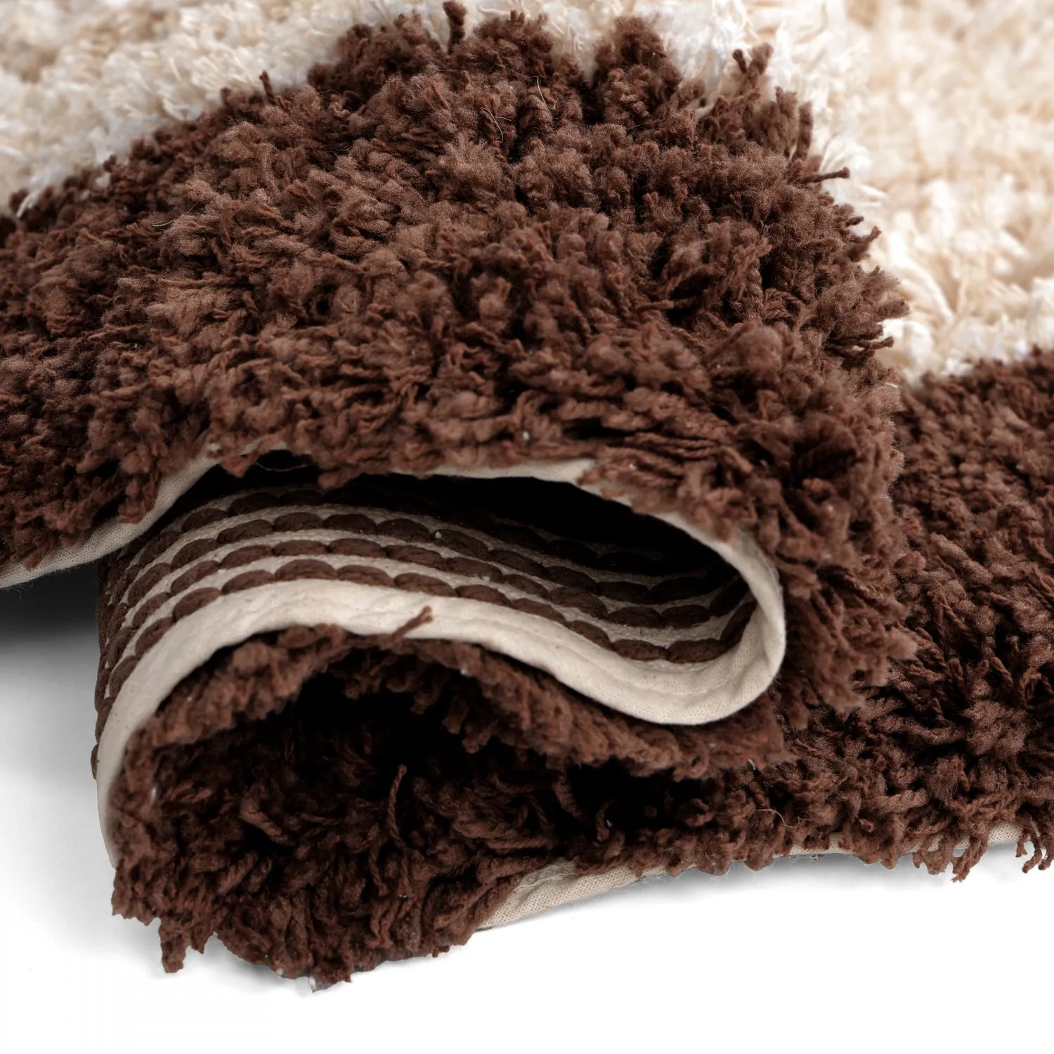 Pyöreät matot - Sagres Natural Cotton Shaggy (luonnonvalkoinen/ruskea)