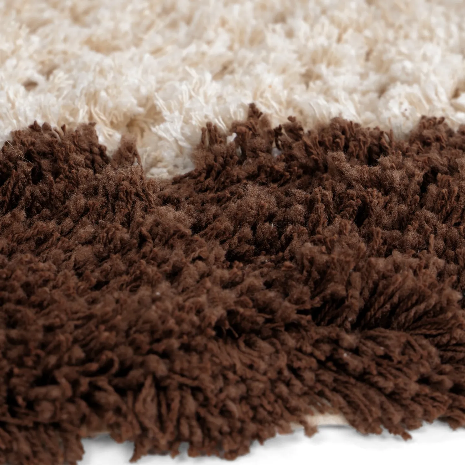 Pyöreät matot - Sagres Natural Cotton Shaggy (luonnonvalkoinen/ruskea)