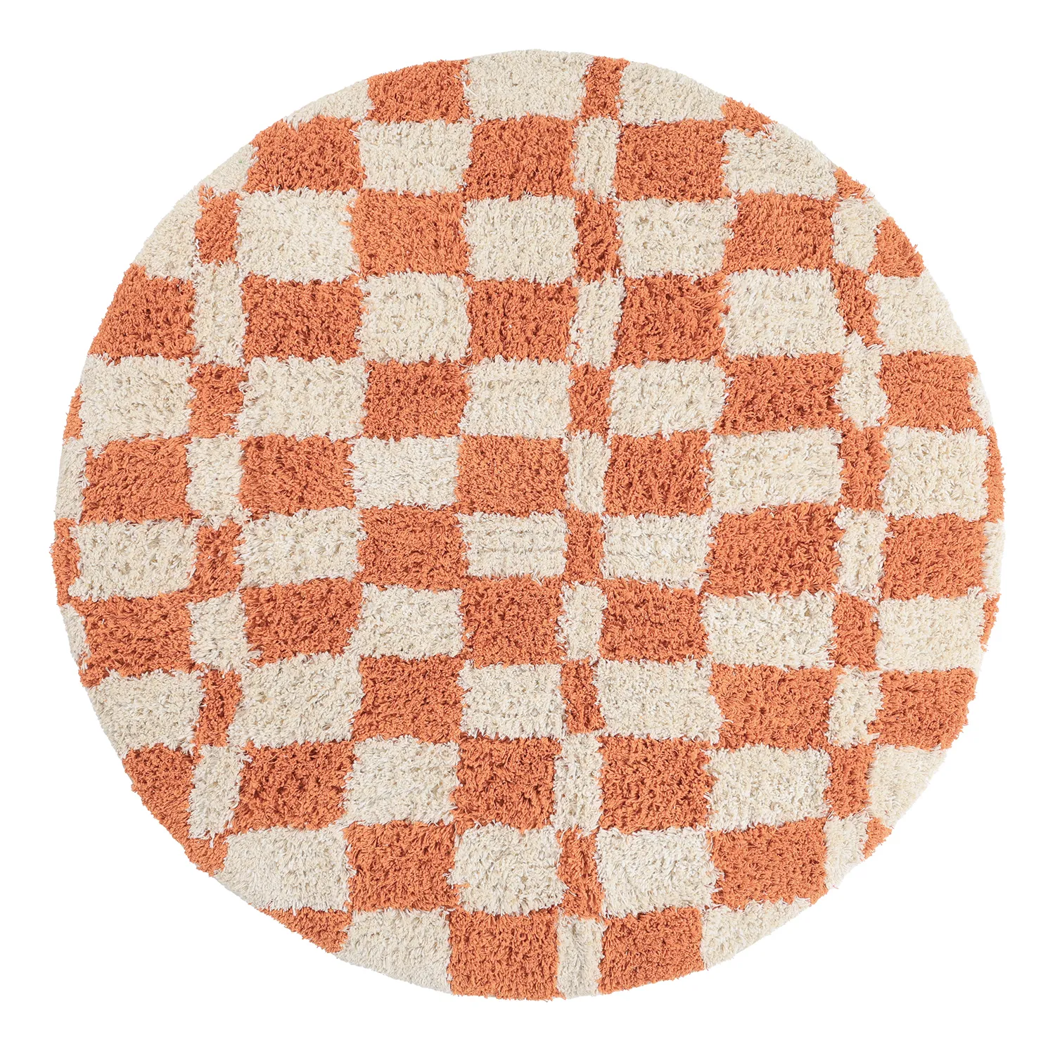 Pyöreät matot - Atrani Natural Cotton Shaggy (oranssi)