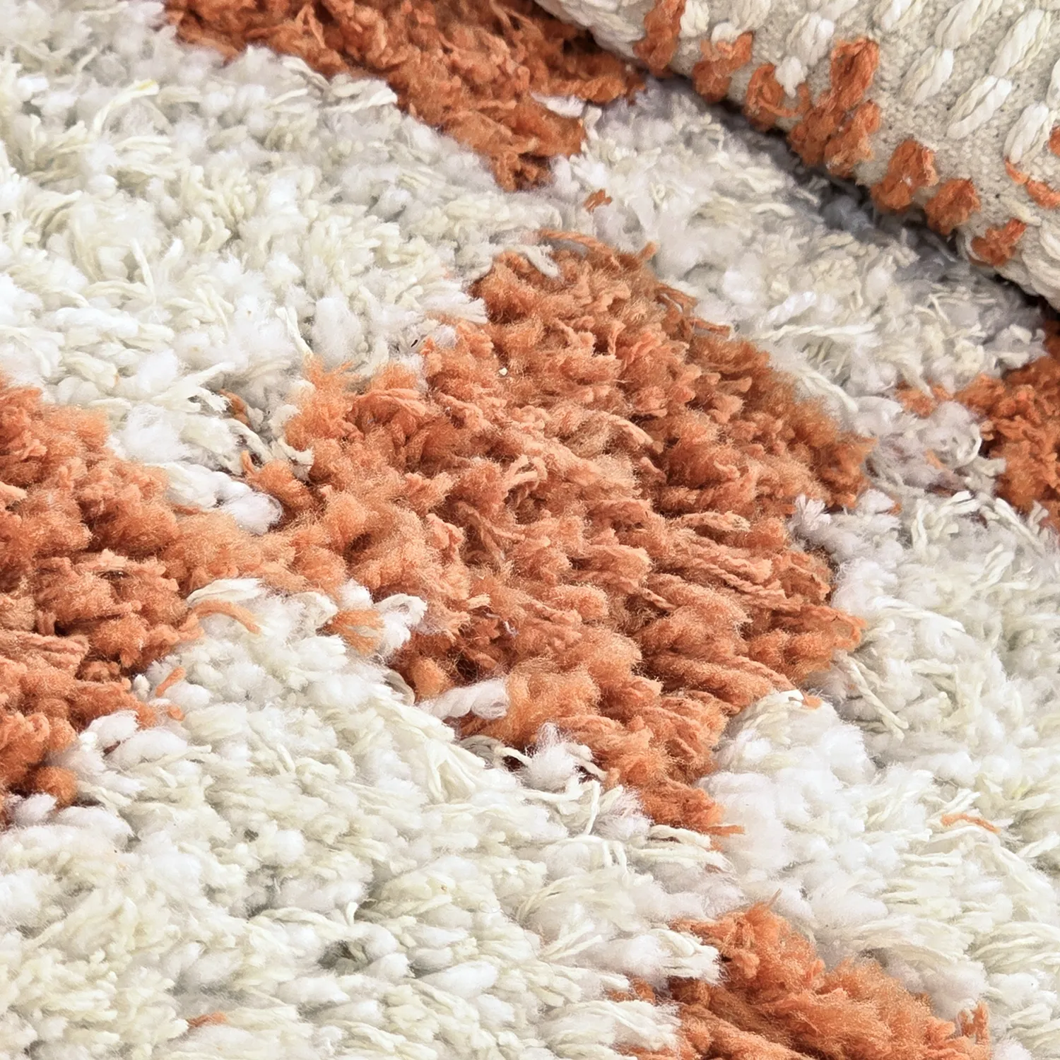 Pyöreät matot - Atrani Natural Cotton Shaggy (oranssi)