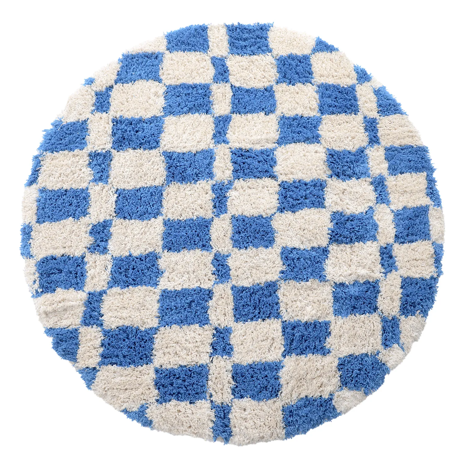 Pyöreät matot - Atrani Natural Cotton Shaggy (sininen)