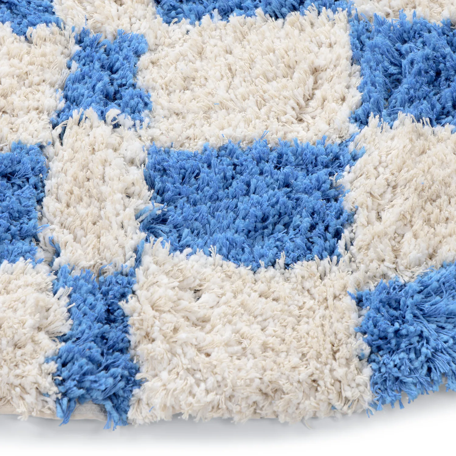 Pyöreät matot - Atrani Natural Cotton Shaggy (sininen)