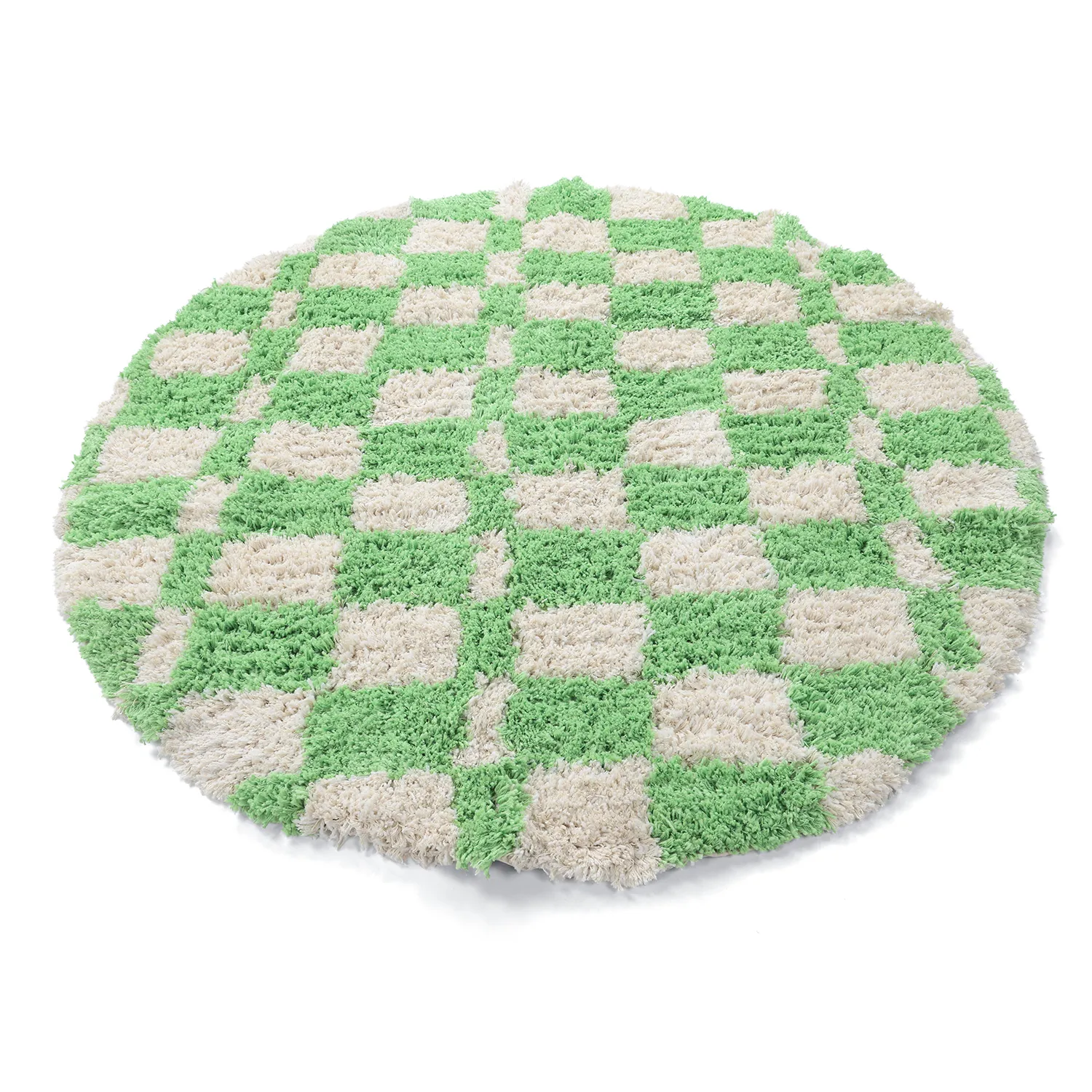 Pyöreät matot - Atrani Natural Cotton Shaggy (vihreä)