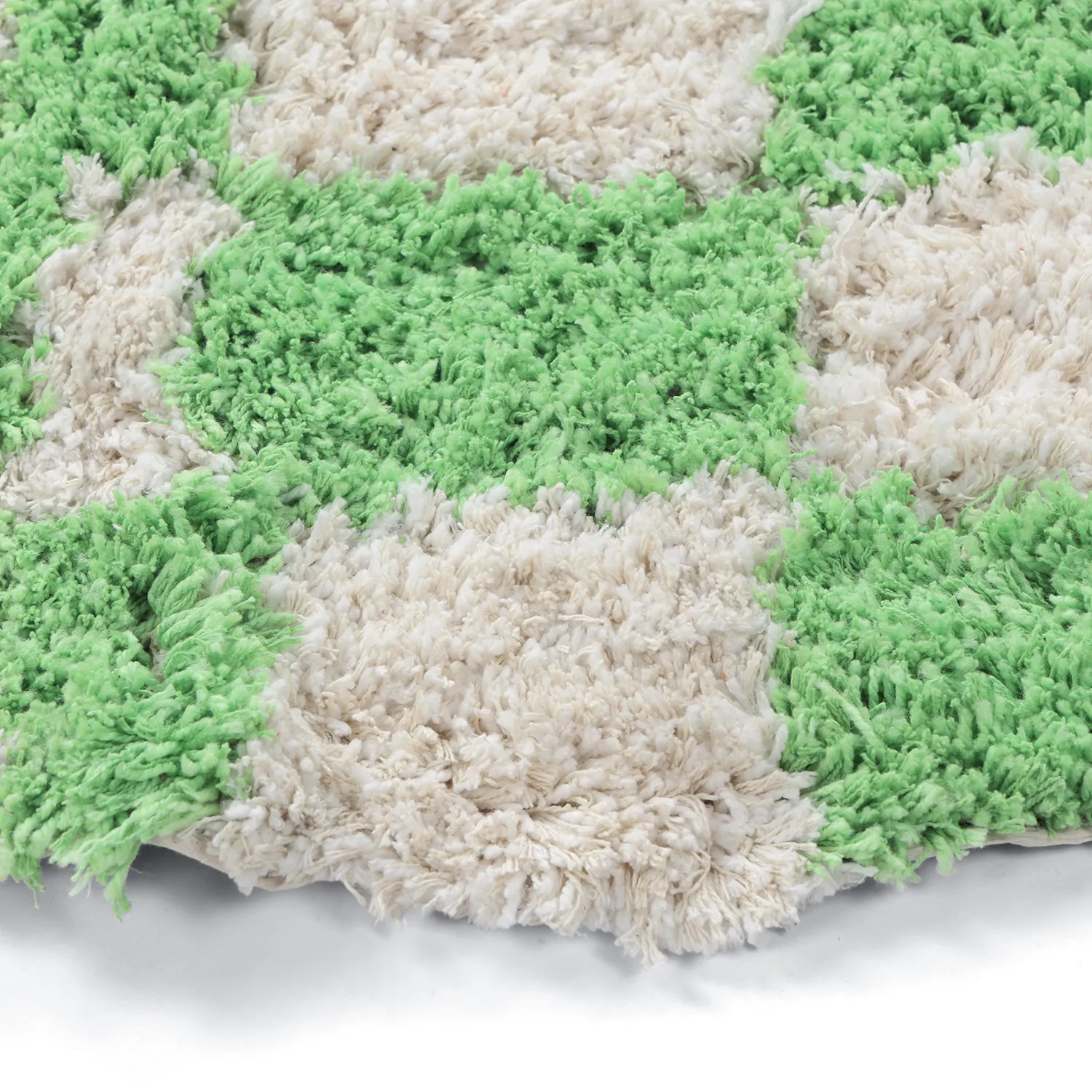 Pyöreät matot - Atrani Natural Cotton Shaggy (vihreä)