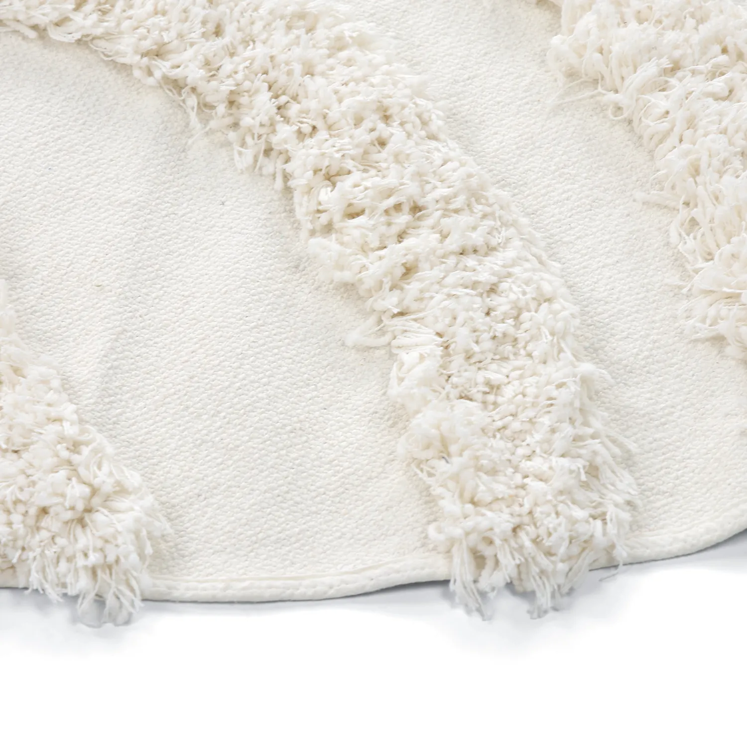 Pyöreät matot - Cazorla Natural Cotton Shaggy (luonnonvalkoinen)