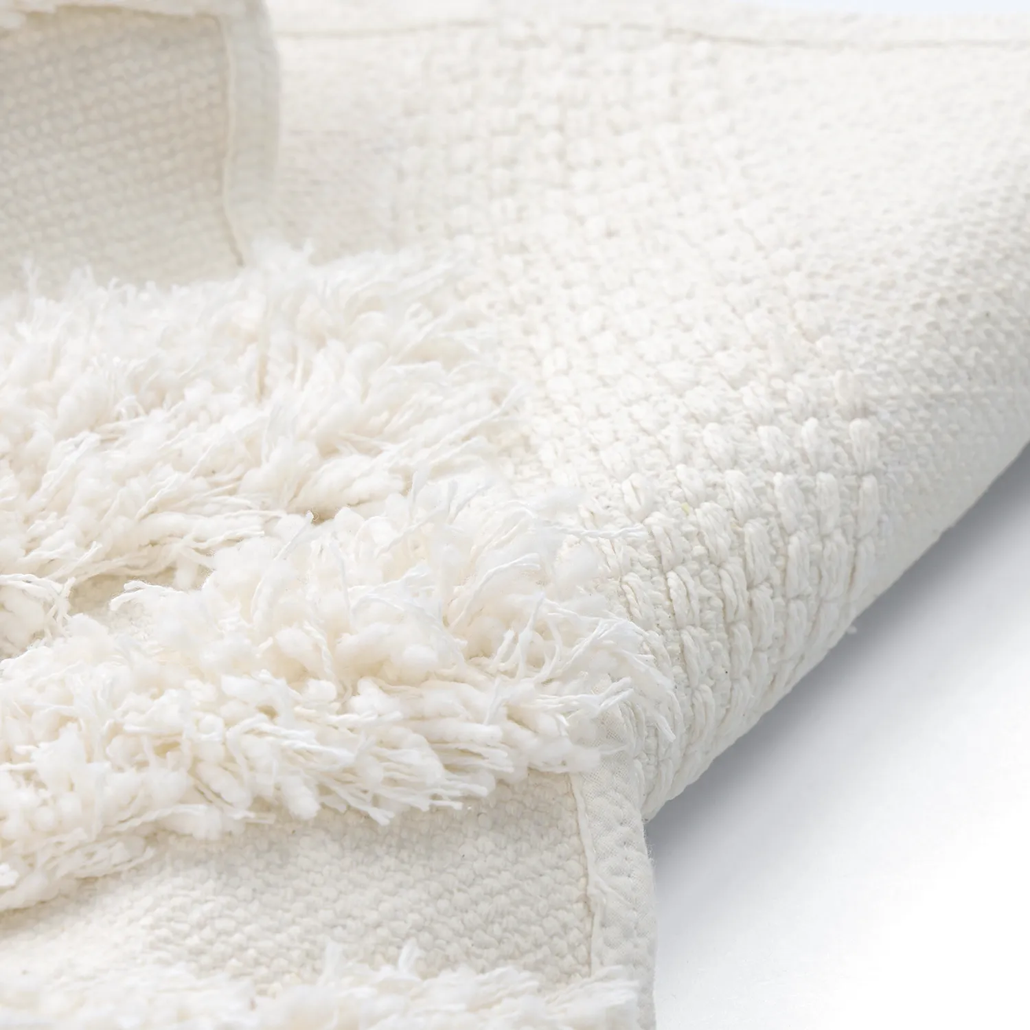 Pyöreät matot - Cazorla Natural Cotton Shaggy (luonnonvalkoinen)