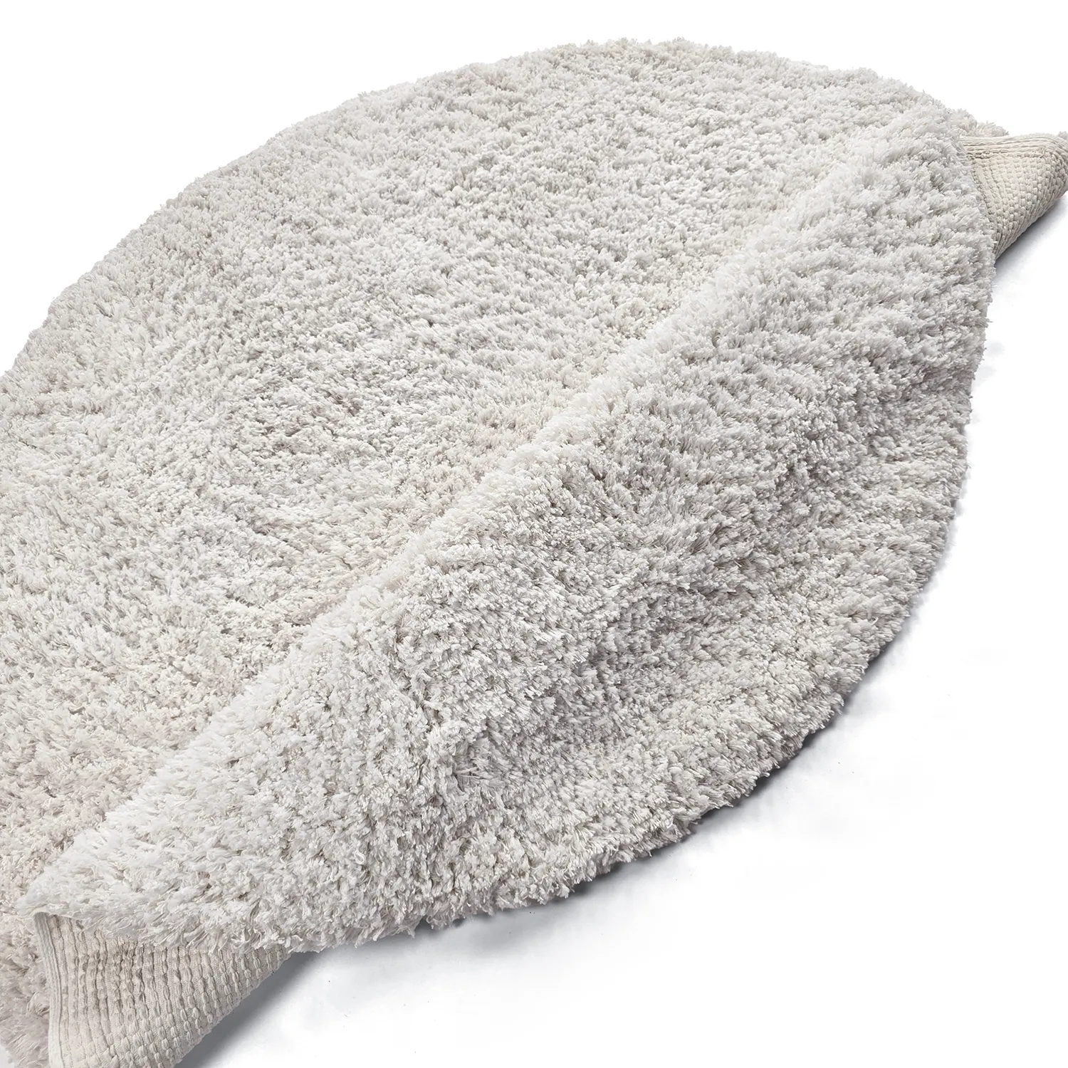 Pyöreät matot - Combarro Solid Cotton Shaggy (kerma)