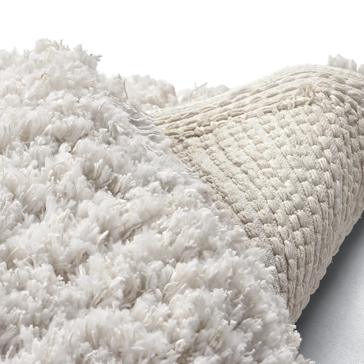Pyöreät matot - Combarro Solid Cotton Shaggy (kerma)