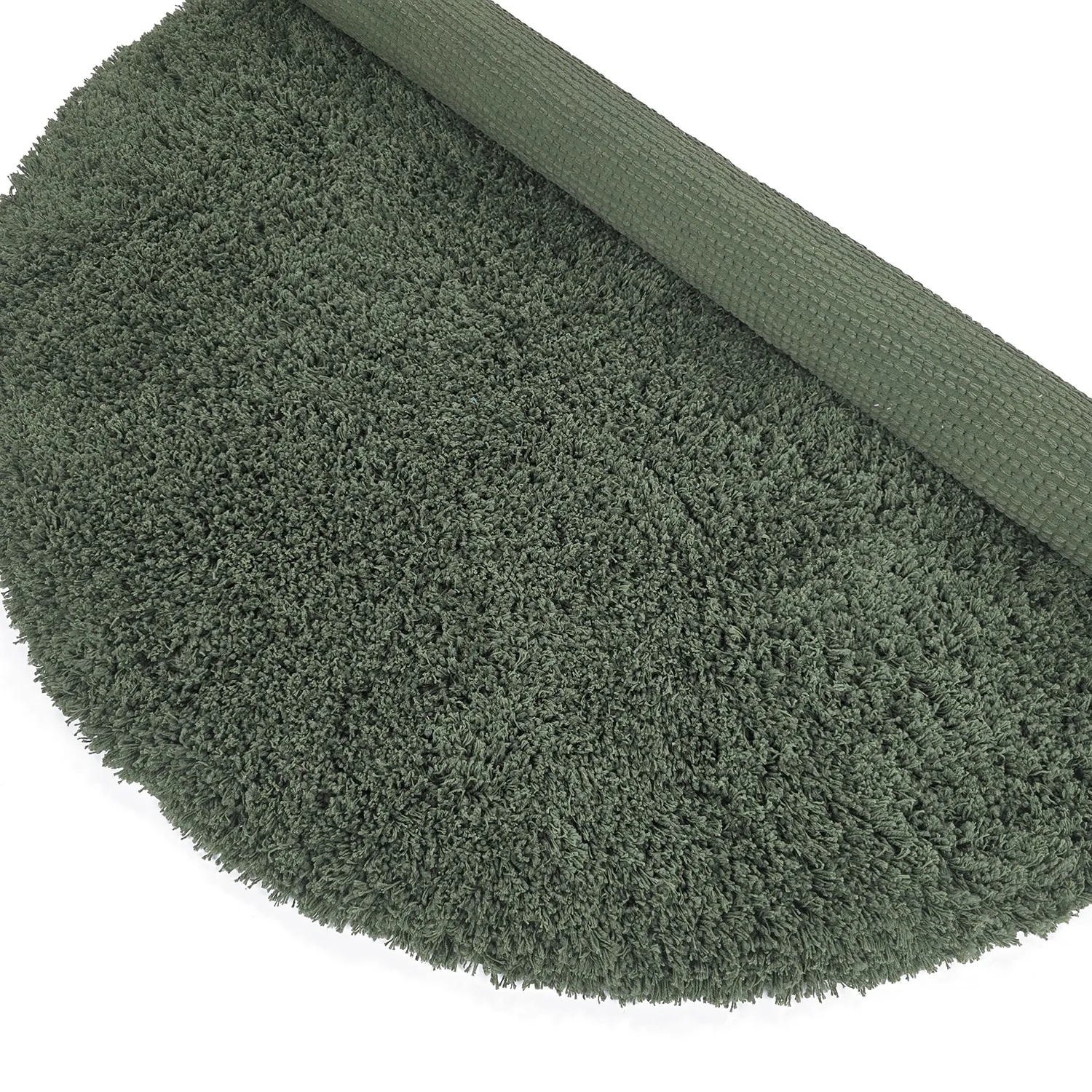 Pyöreät matot - Combarro Solid Cotton Shaggy (vihreä)