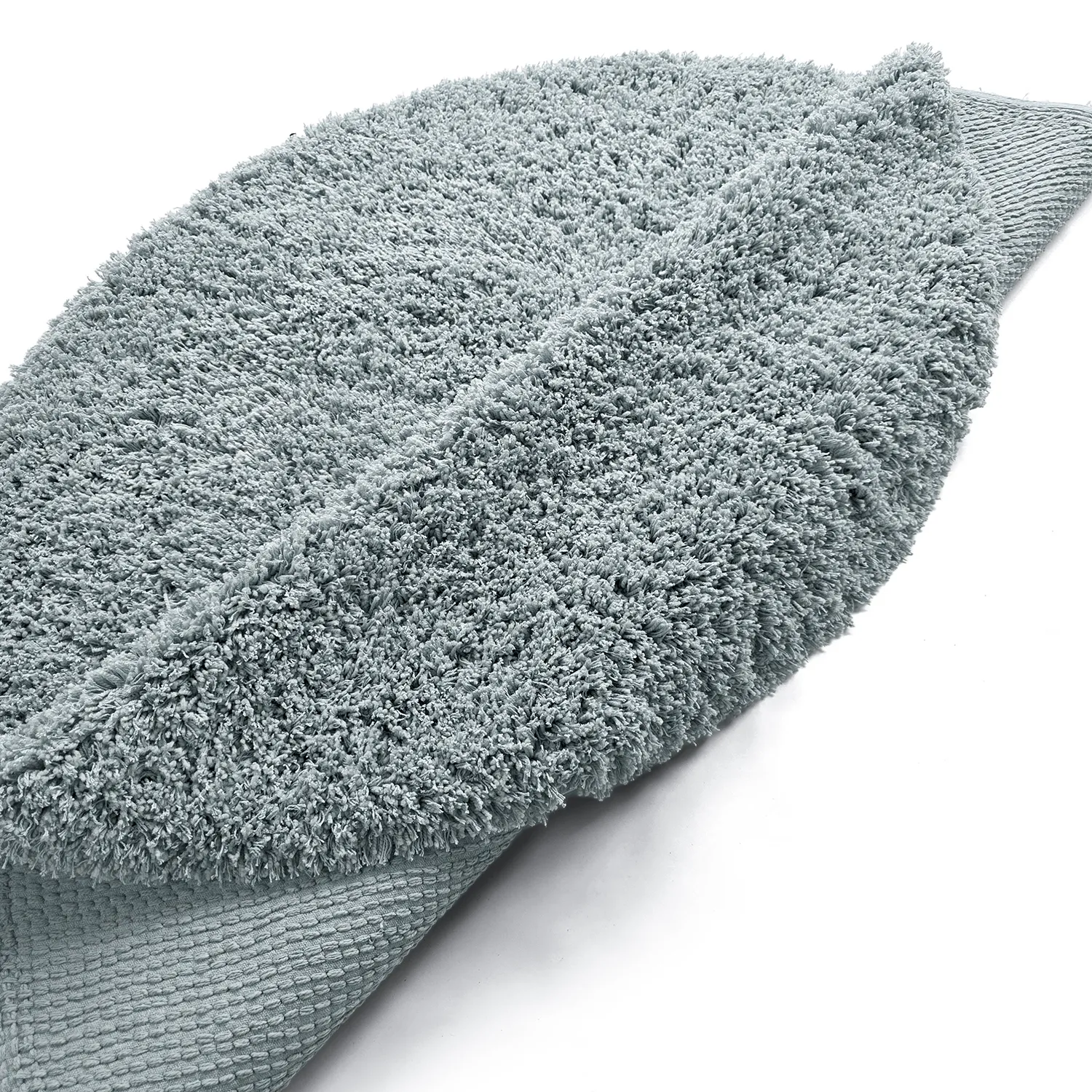 Pyöreät matot - Combarro Solid Cotton Shaggy (vaaleansininen)