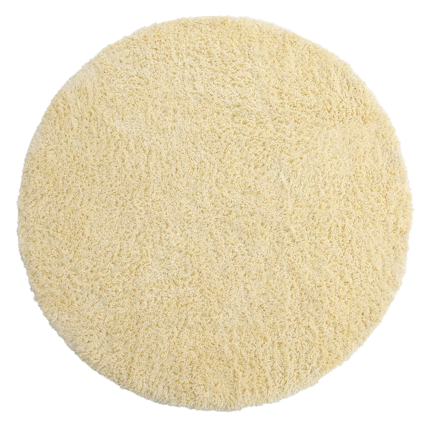 Pyöreät matot - Combarro Solid Cotton Shaggy (vaaleankeltainen)