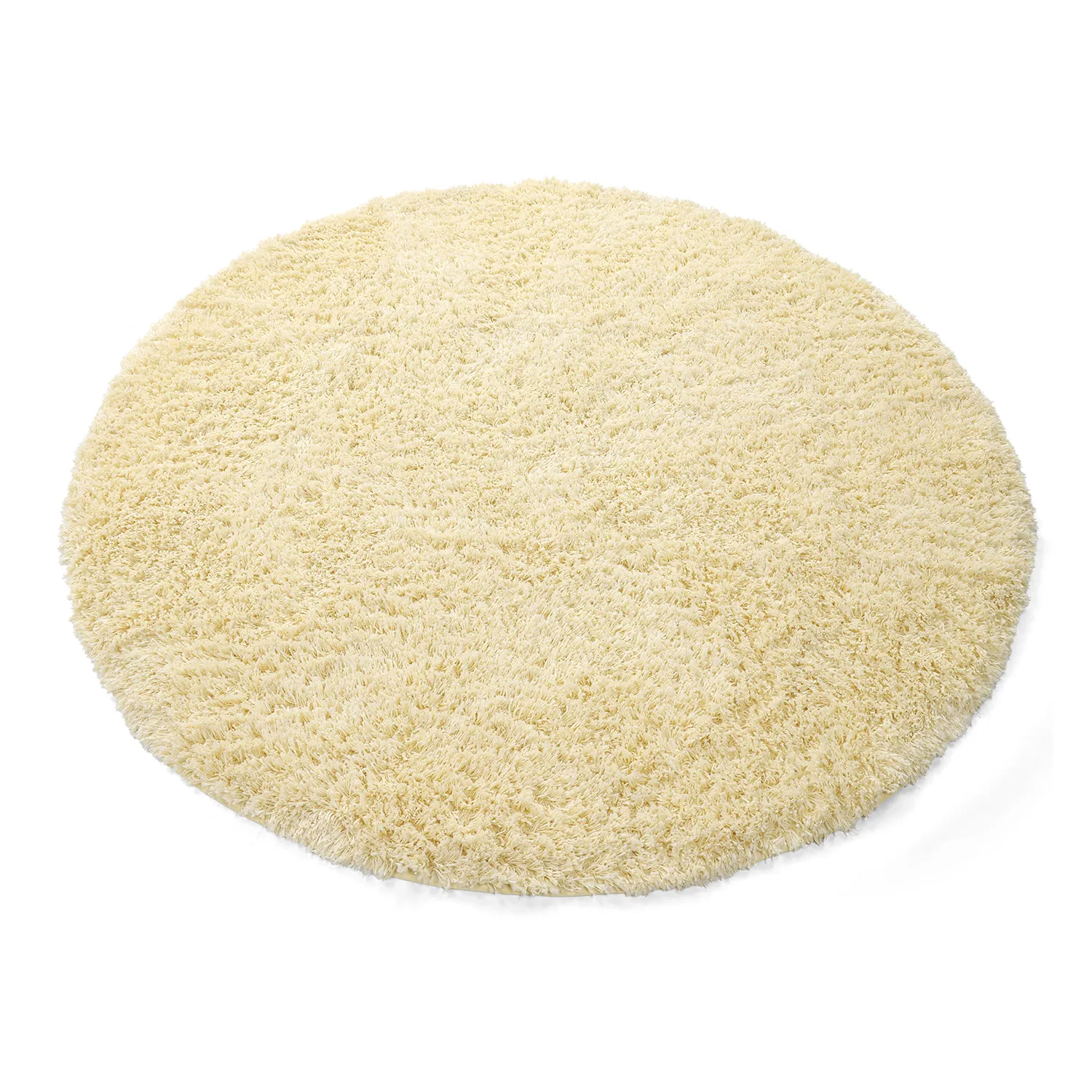 Pyöreät matot - Combarro Solid Cotton Shaggy (vaaleankeltainen)