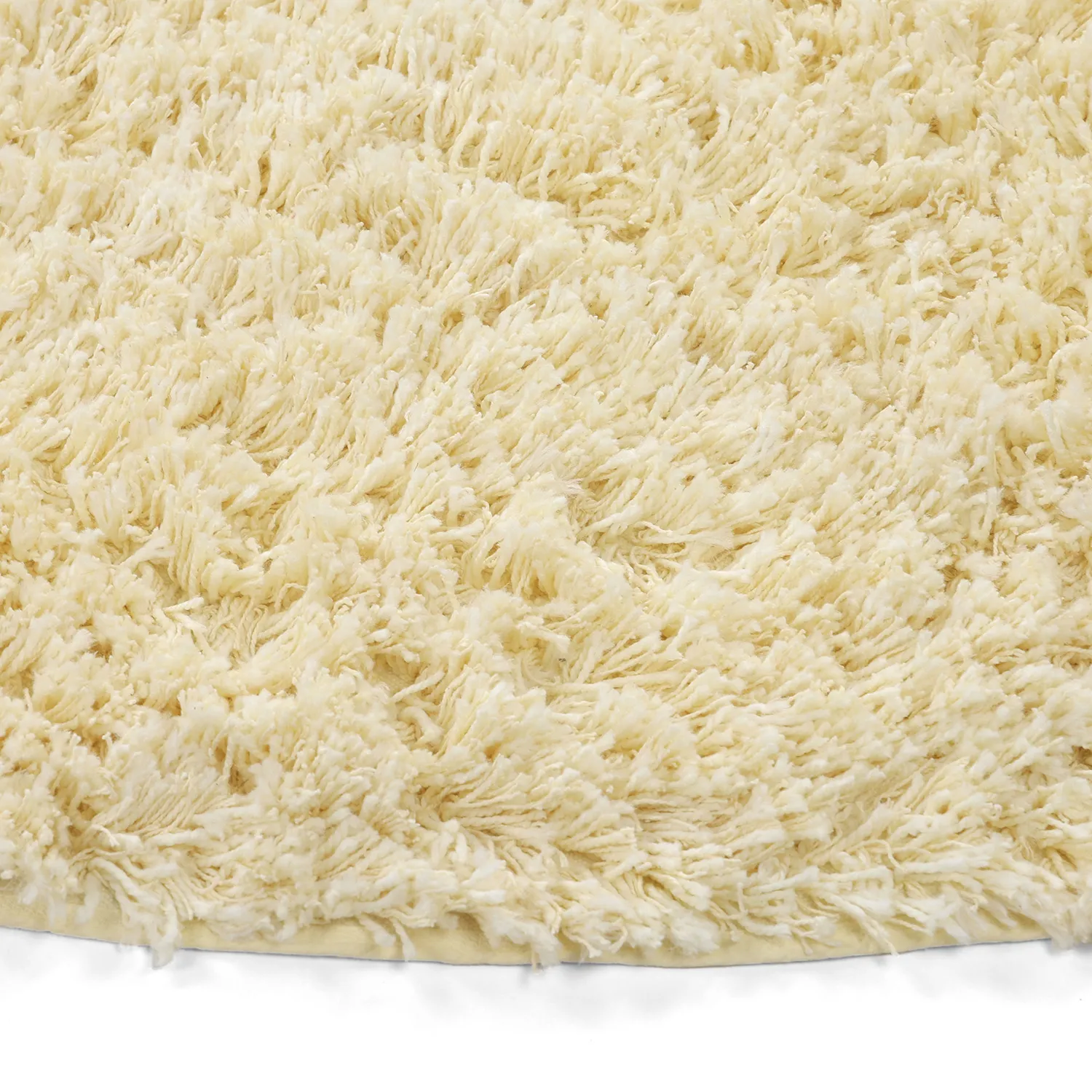 Pyöreät matot - Combarro Solid Cotton Shaggy (vaaleankeltainen)