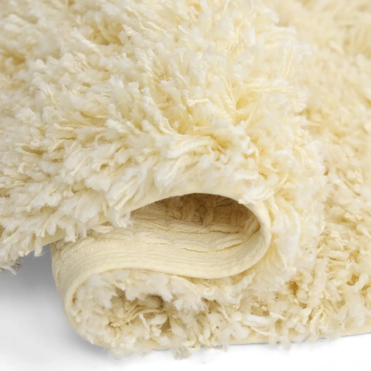 Pyöreät matot - Combarro Solid Cotton Shaggy (vaaleankeltainen)