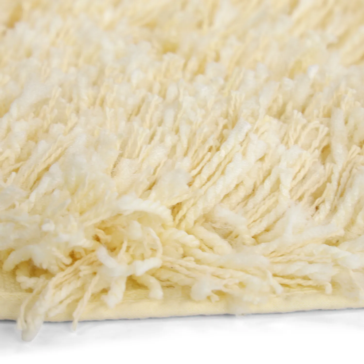 Pyöreät matot - Combarro Solid Cotton Shaggy (vaaleankeltainen)