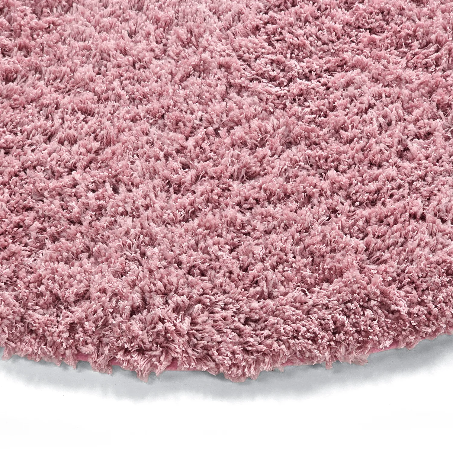 Pyöreät matot - Combarro Solid Cotton Shaggy (vaaleanpunainen)