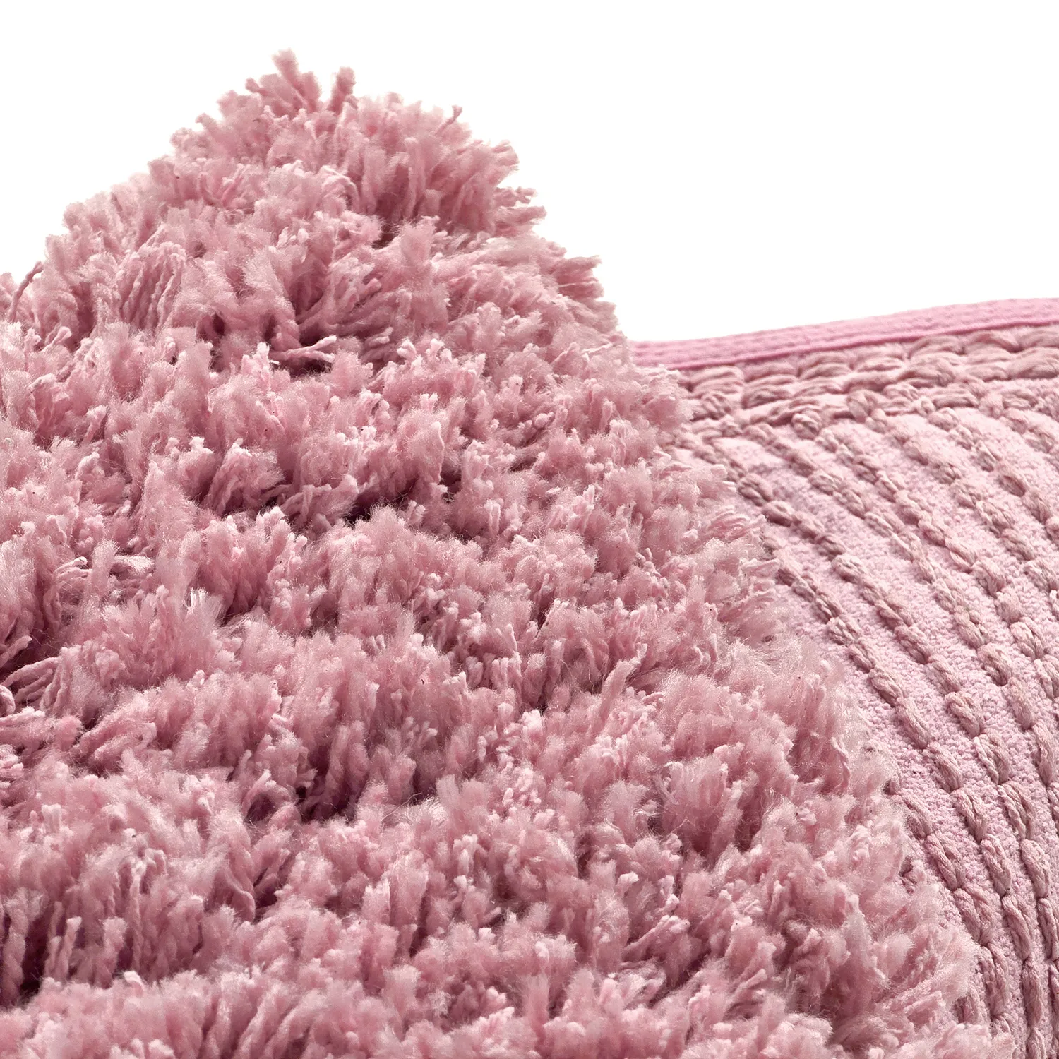 Pyöreät matot - Combarro Solid Cotton Shaggy (vaaleanpunainen)