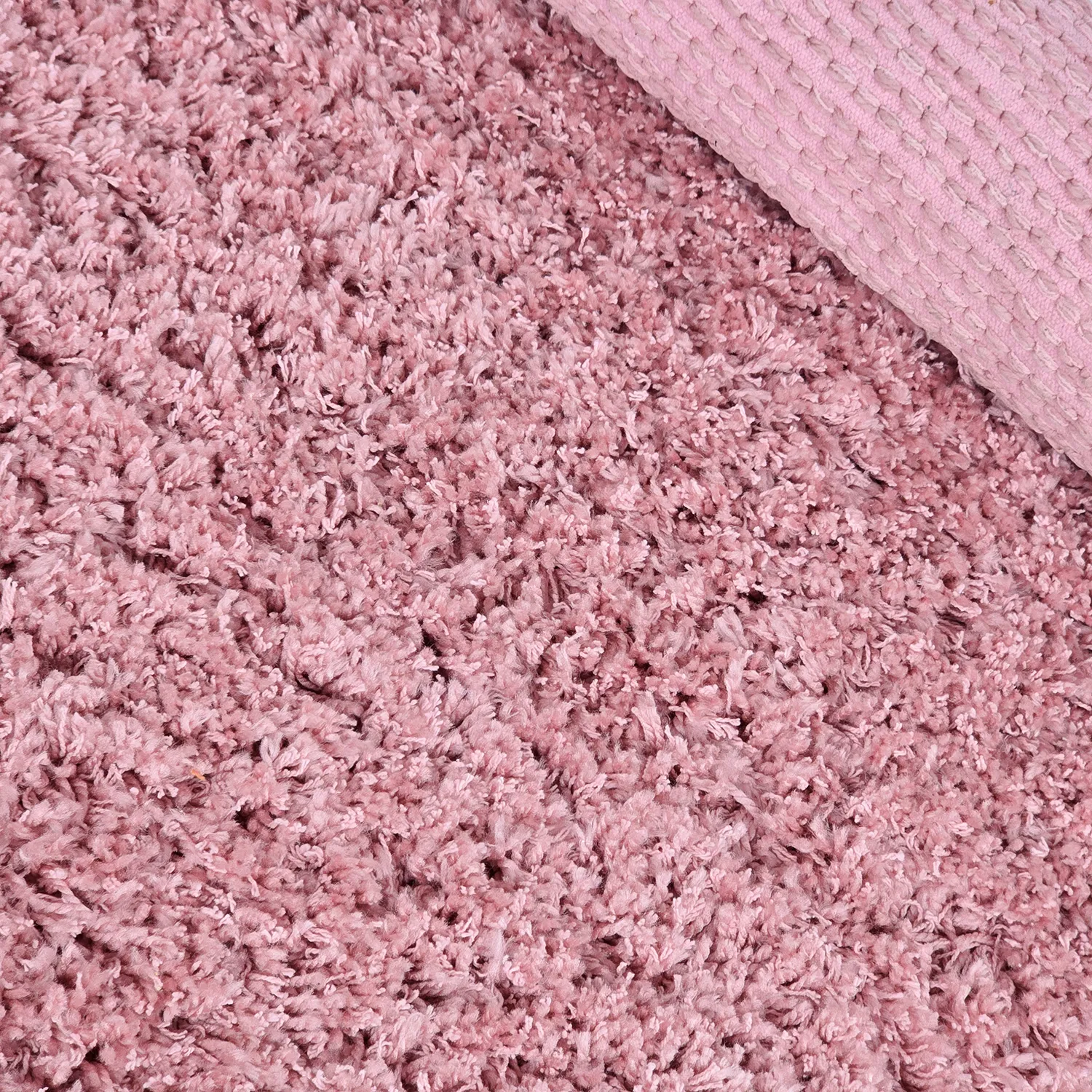 Pyöreät matot - Combarro Solid Cotton Shaggy (vaaleanpunainen)