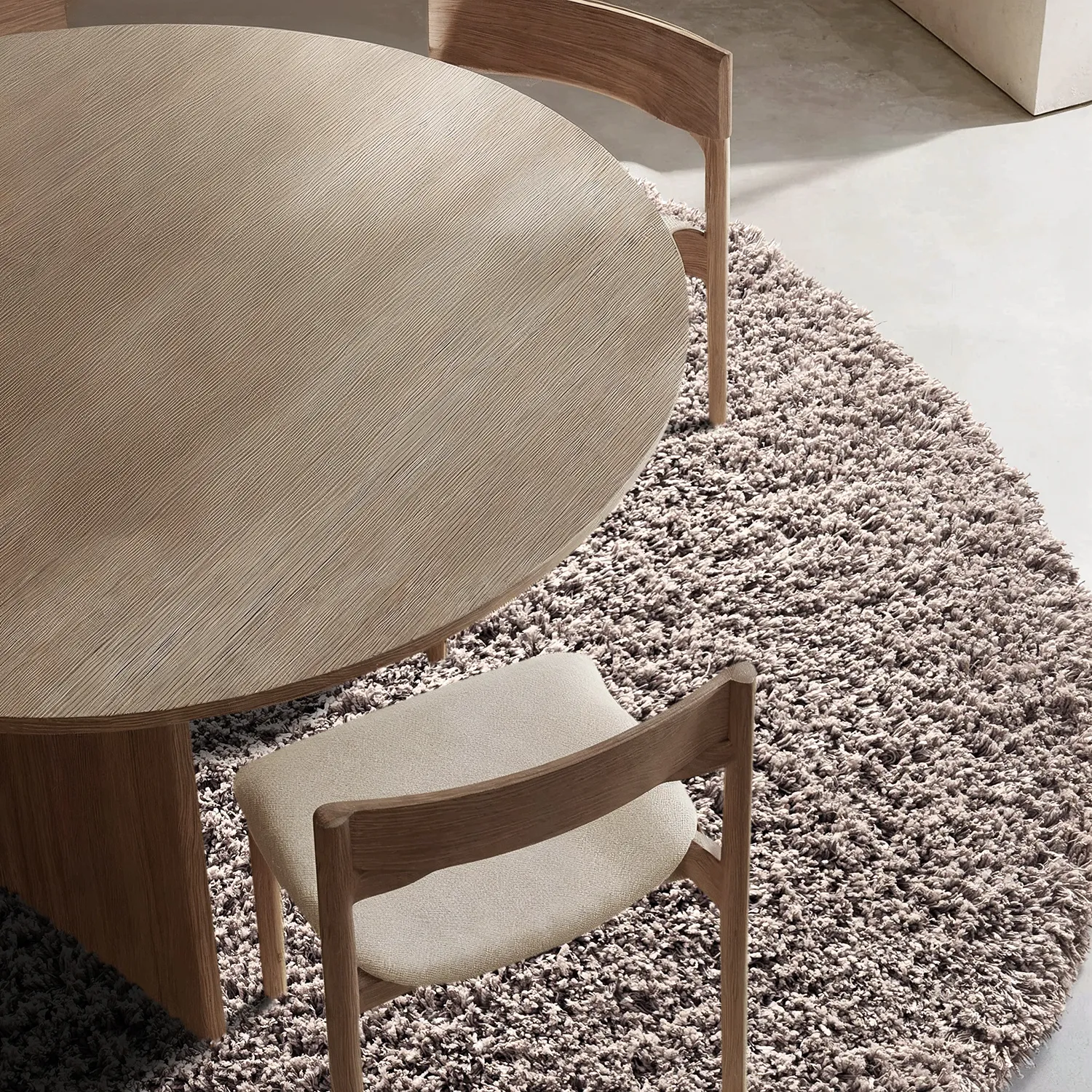 Pyöreät matot - Combarro Solid Cotton Shaggy (taupe)