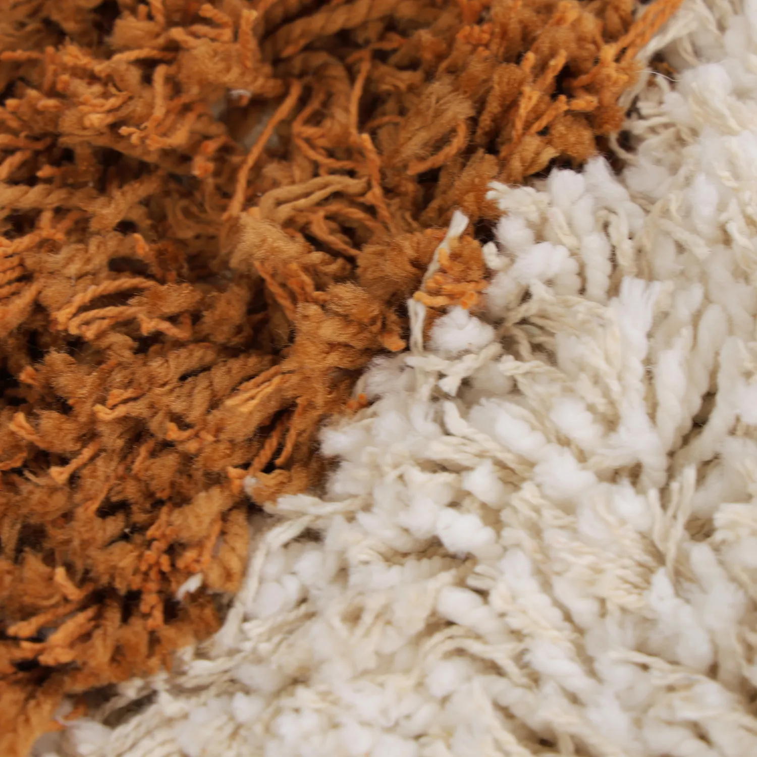 Pyöreät matot - Kalymnos Natural Cotton Shaggy (luonnonvalkoinen/okra)
