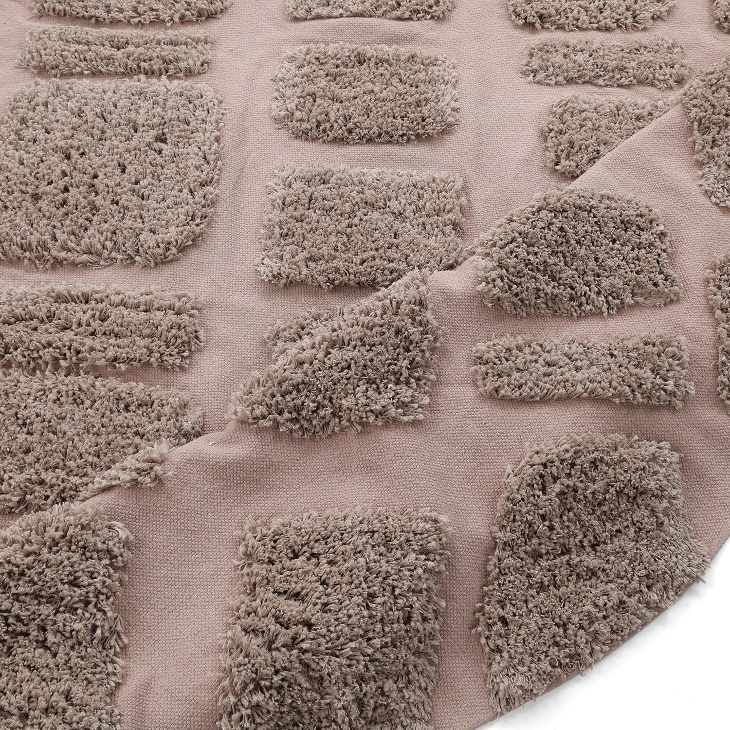 Pyöreät matot - Otranto Natural Cotton Shaggy (taupe)