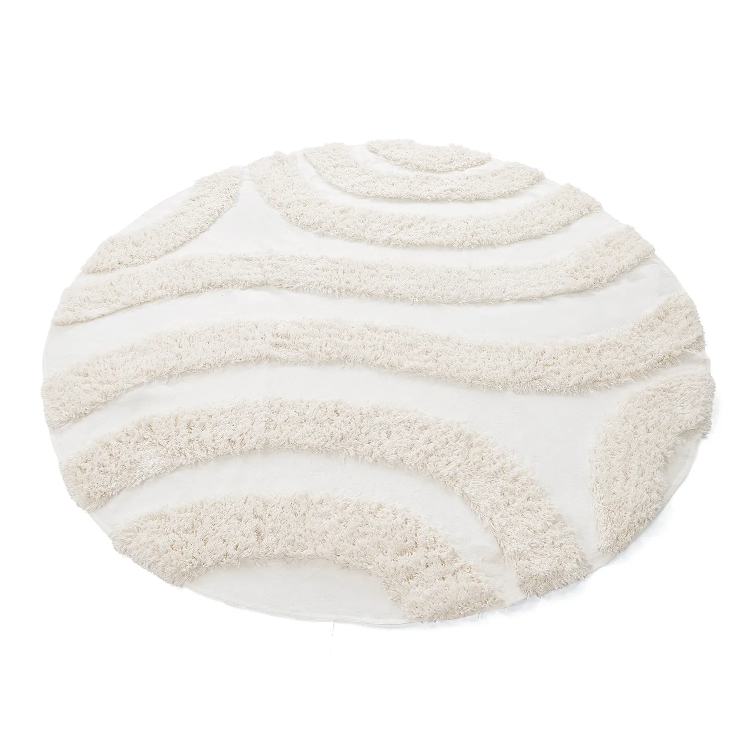 Pyöreät matot - Sivota Natural Cotton Shaggy (luonnonvalkoinen)