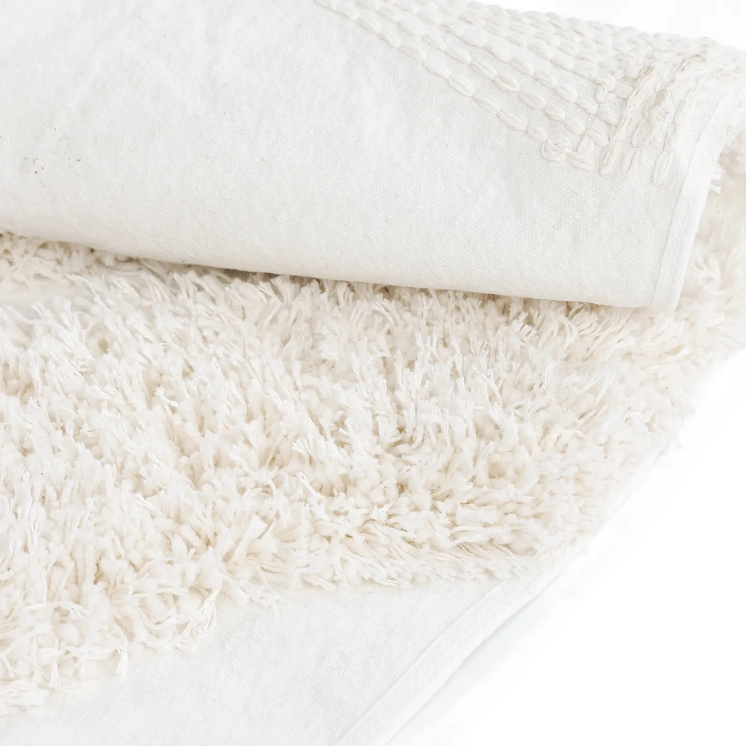 Pyöreät matot - Sivota Natural Cotton Shaggy (luonnonvalkoinen)