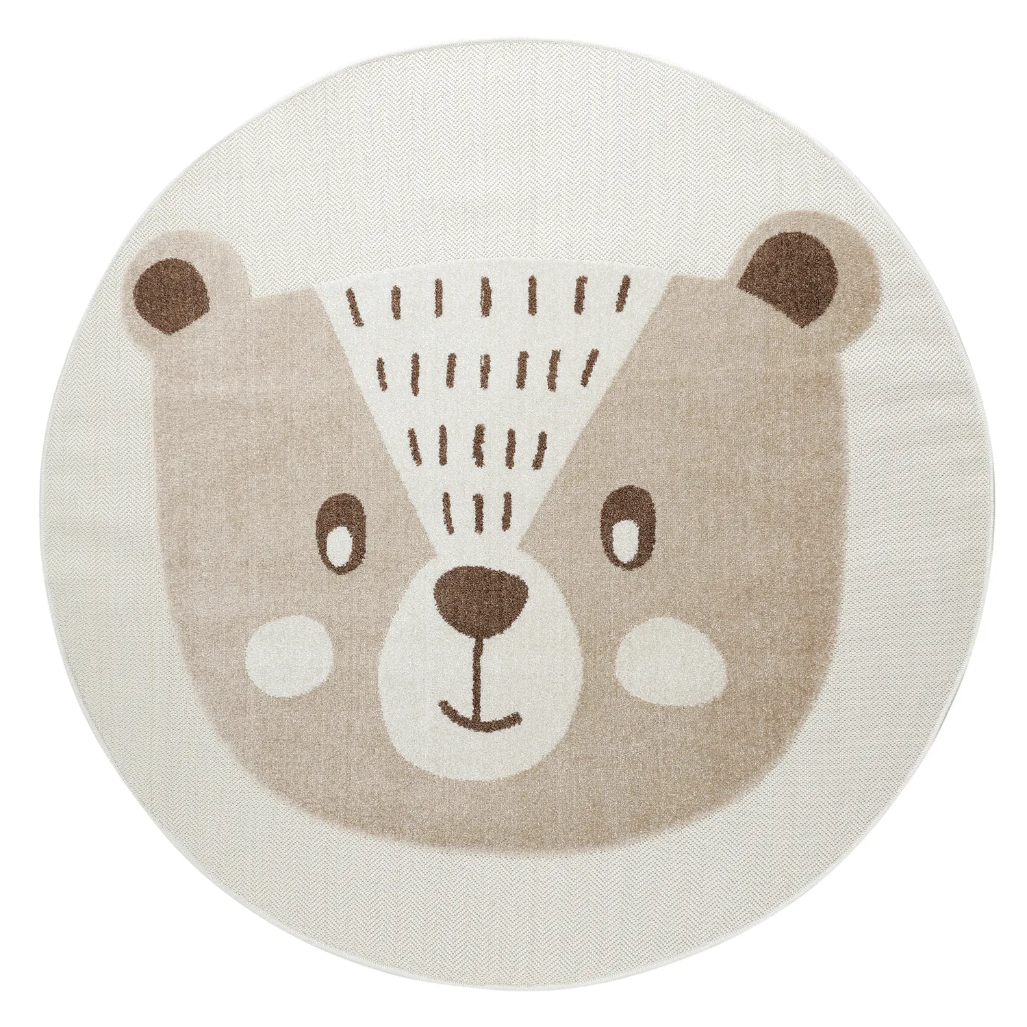Pyöreä lasten matto - Kind Bear (kerma)