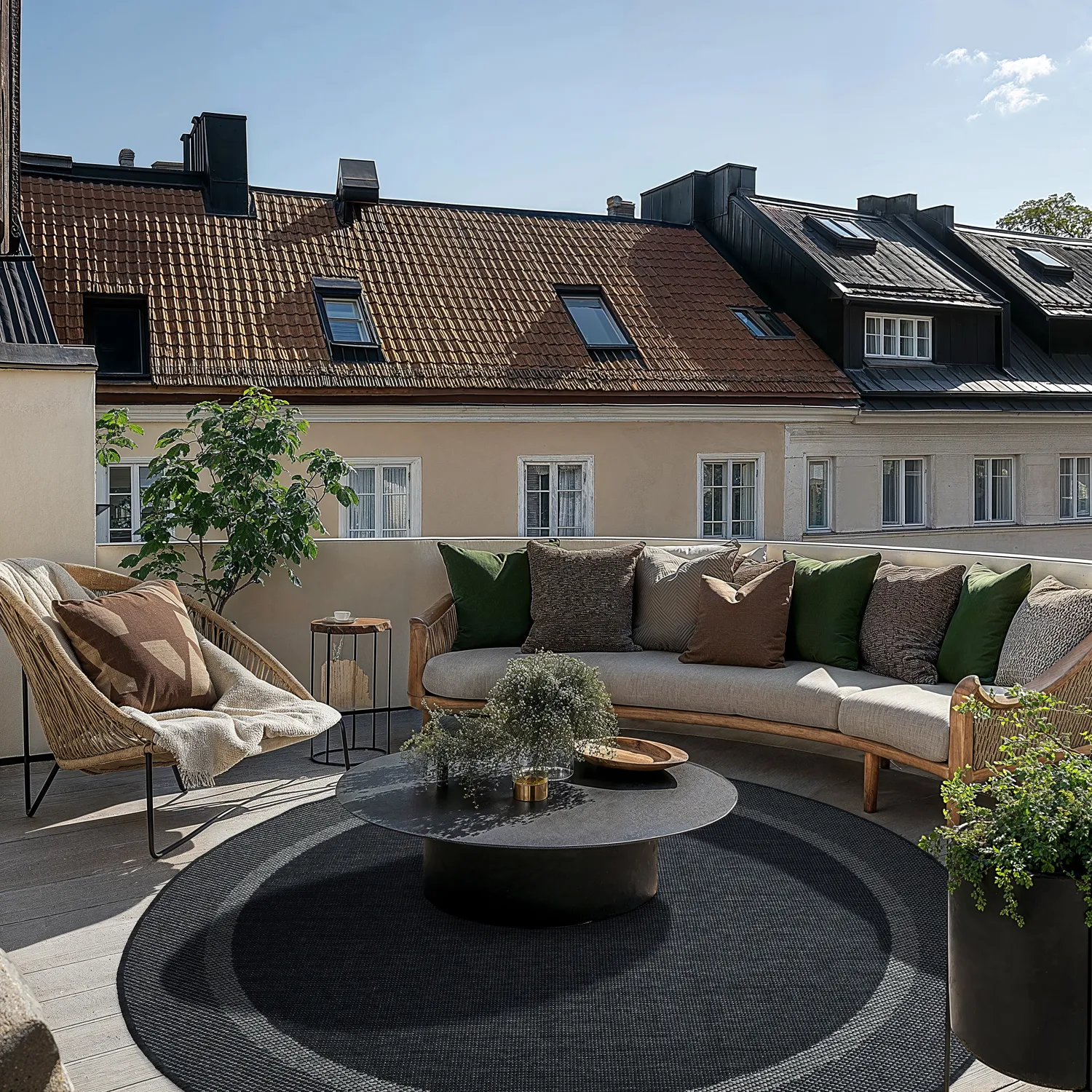 Pyöreät matot - Indoor/Outdoor Alta (antrasiitti)