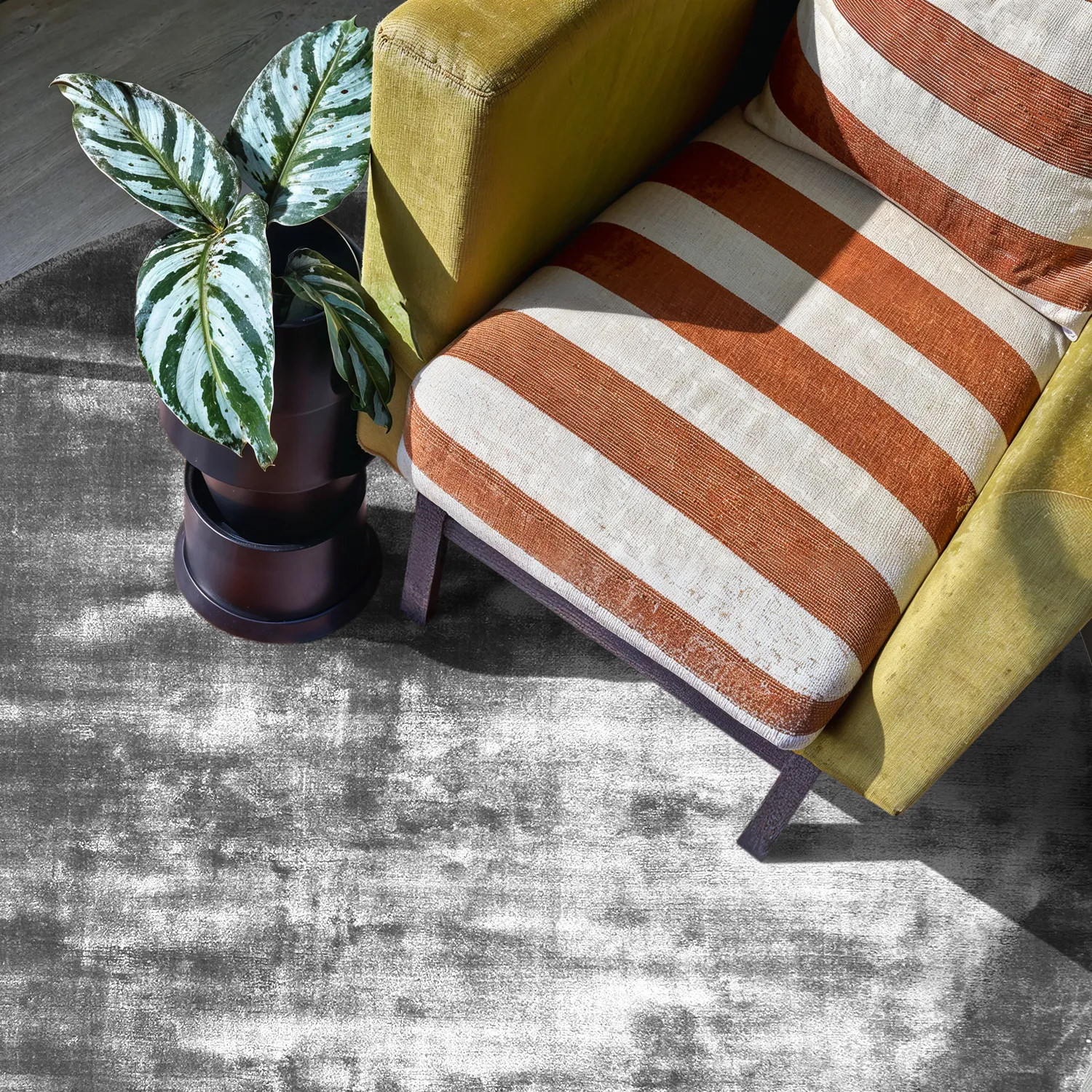 Pyöreä matto - Jodhpur Special Luxury Edition Viskoosi (harmaa)