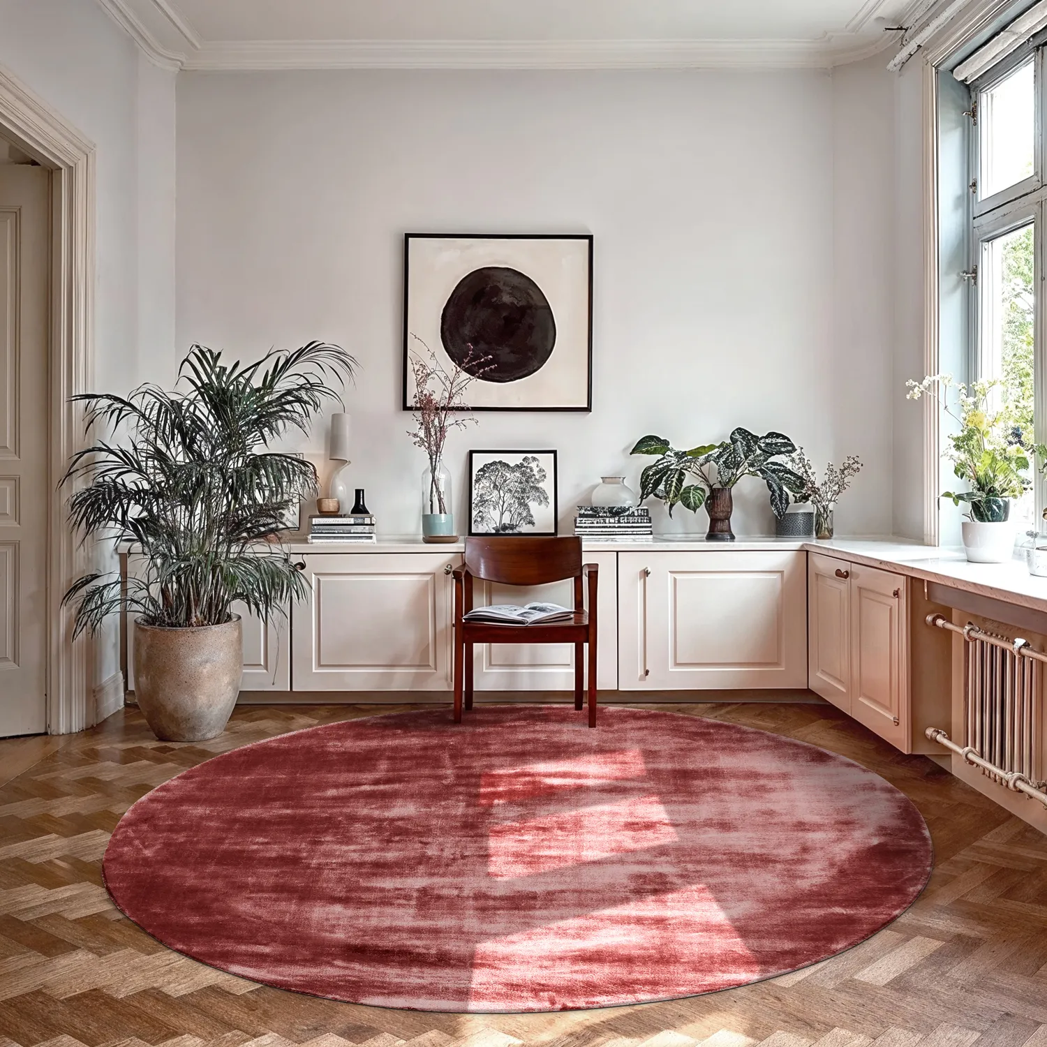 Pyöreä matto - Jodhpur Special Luxury Edition (viininpunainen)