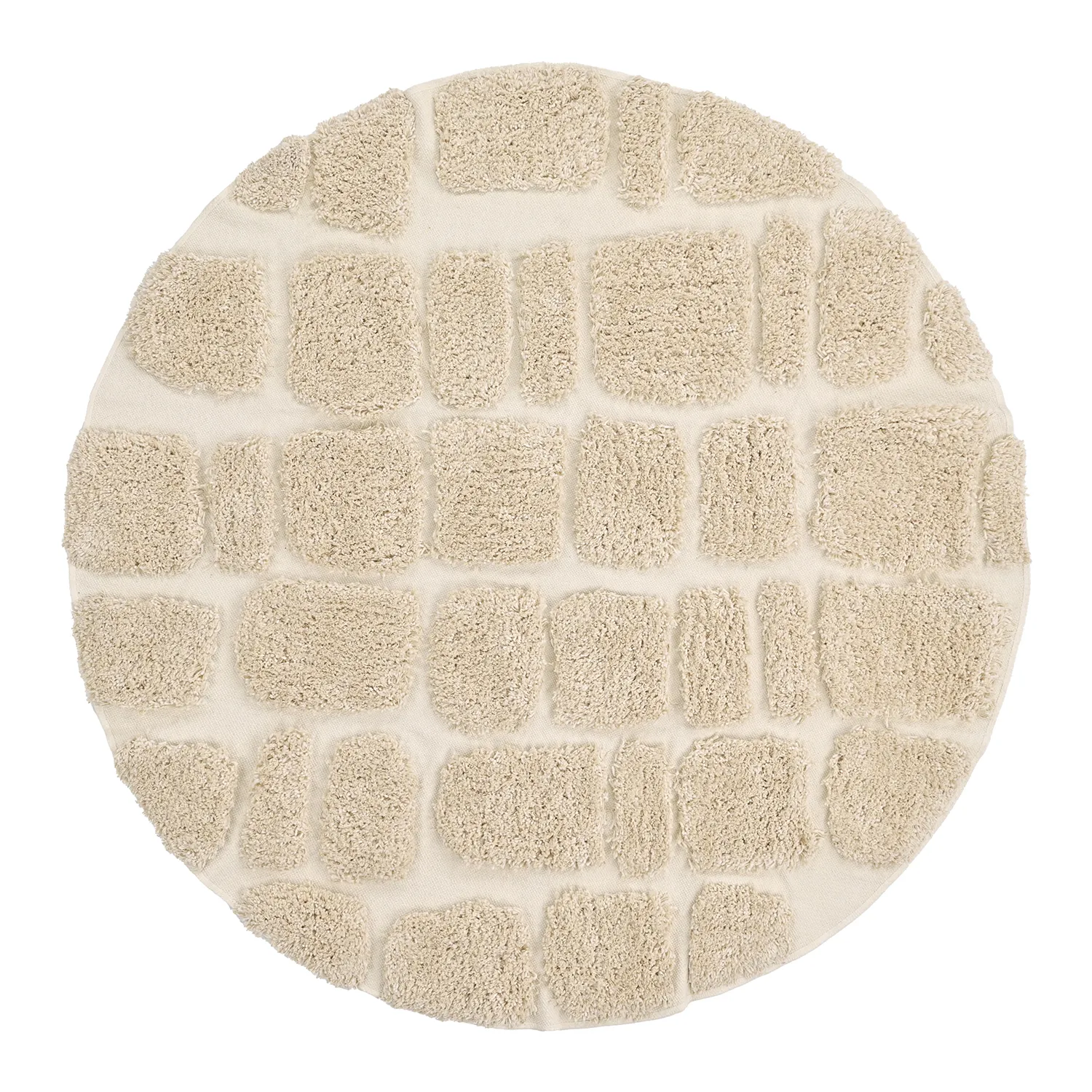 Pyöreät matot - Otranto Natural Cotton Shaggy (luonnonvalkoinen)