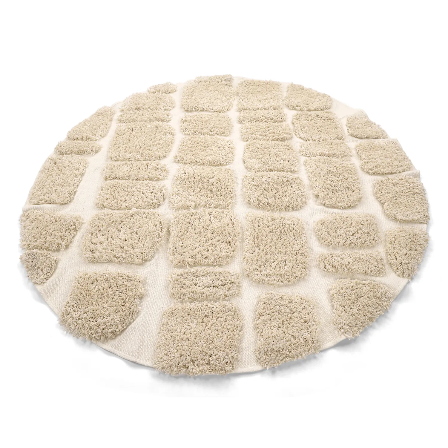 Pyöreät matot - Otranto Natural Cotton Shaggy (luonnonvalkoinen)