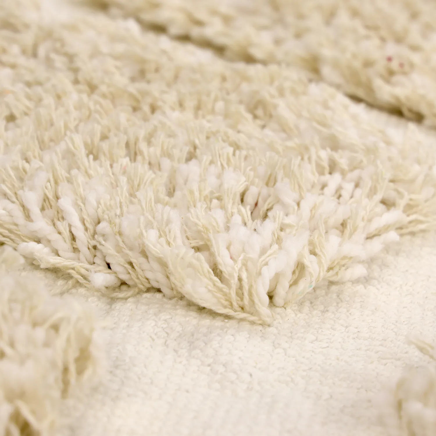 Pyöreät matot - Otranto Natural Cotton Shaggy (luonnonvalkoinen)