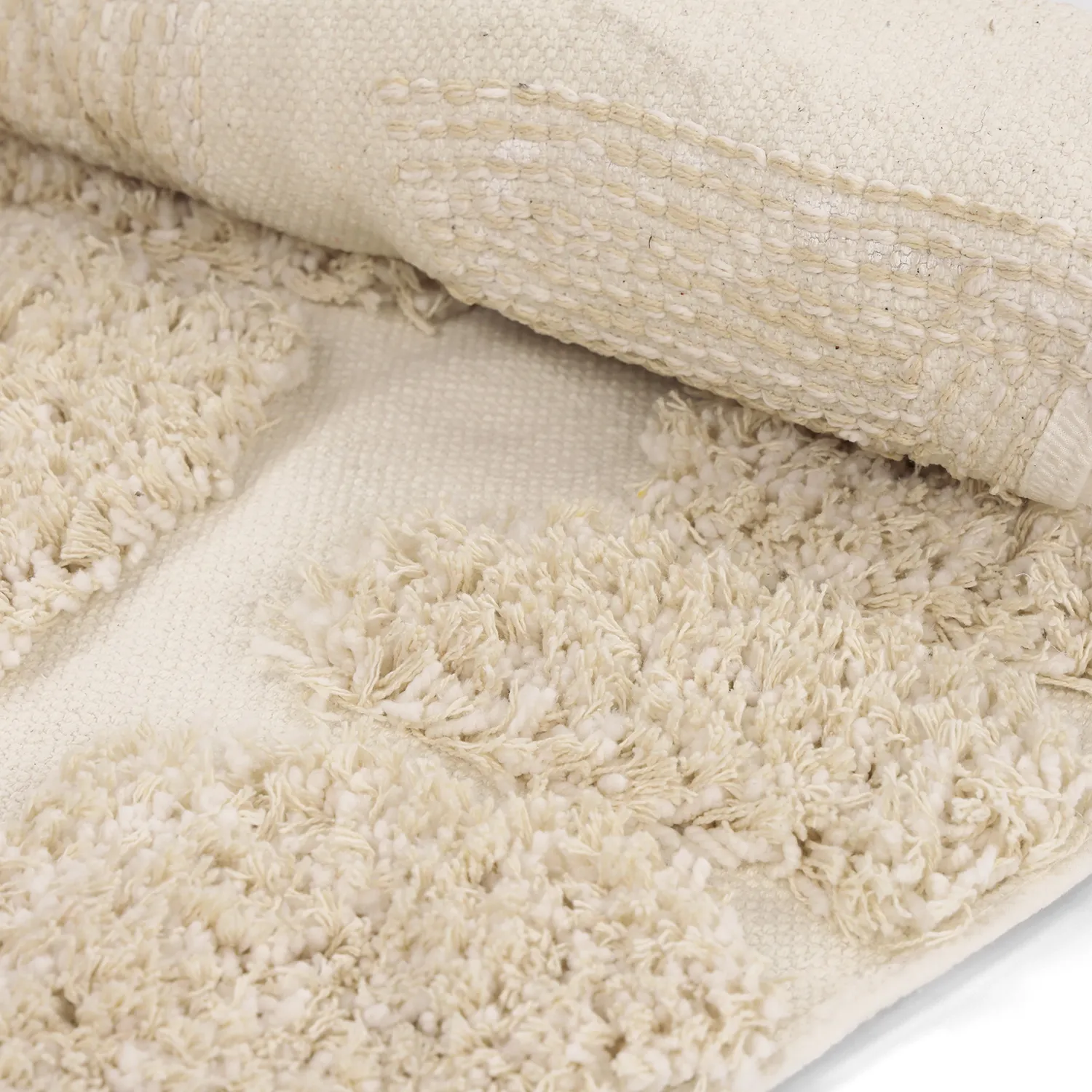 Pyöreät matot - Otranto Natural Cotton Shaggy (luonnonvalkoinen)