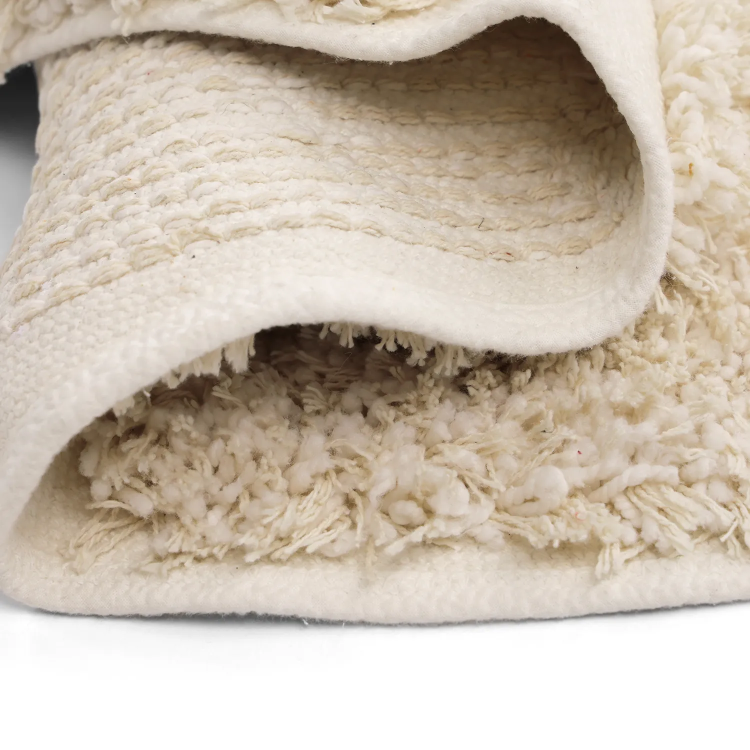 Pyöreät matot - Otranto Natural Cotton Shaggy (luonnonvalkoinen)