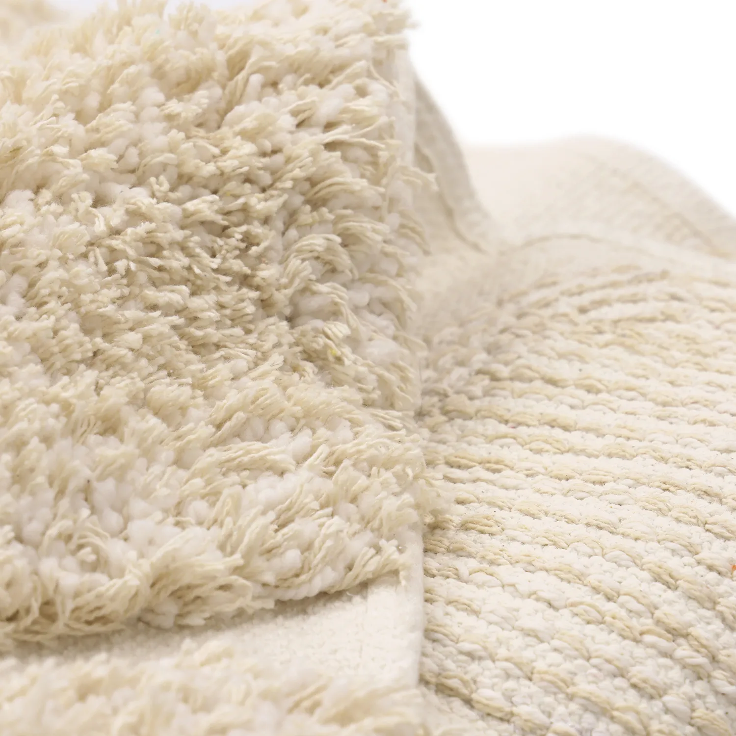Pyöreät matot - Otranto Natural Cotton Shaggy (luonnonvalkoinen)