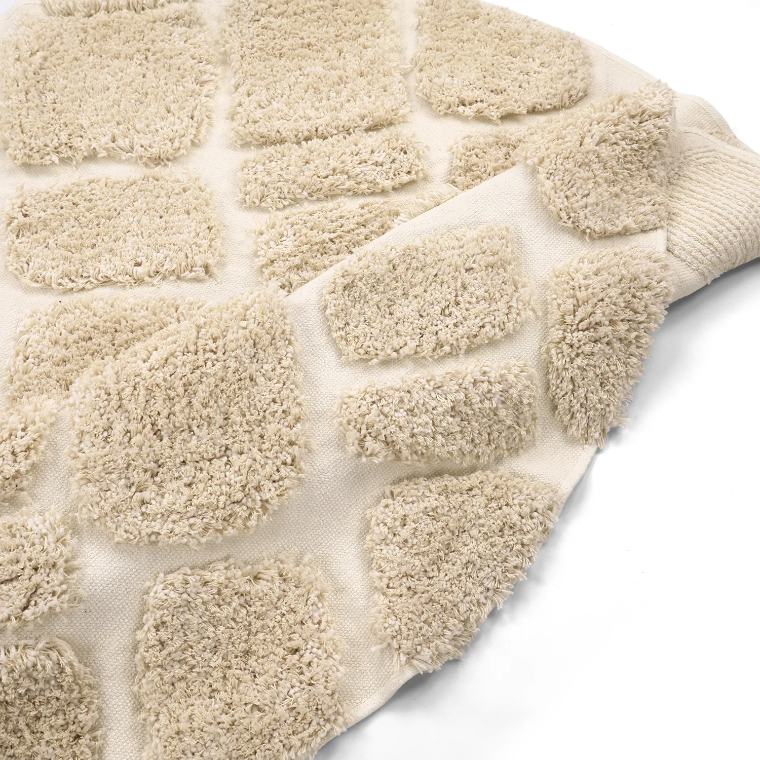 Pyöreät matot - Otranto Natural Cotton Shaggy (luonnonvalkoinen)