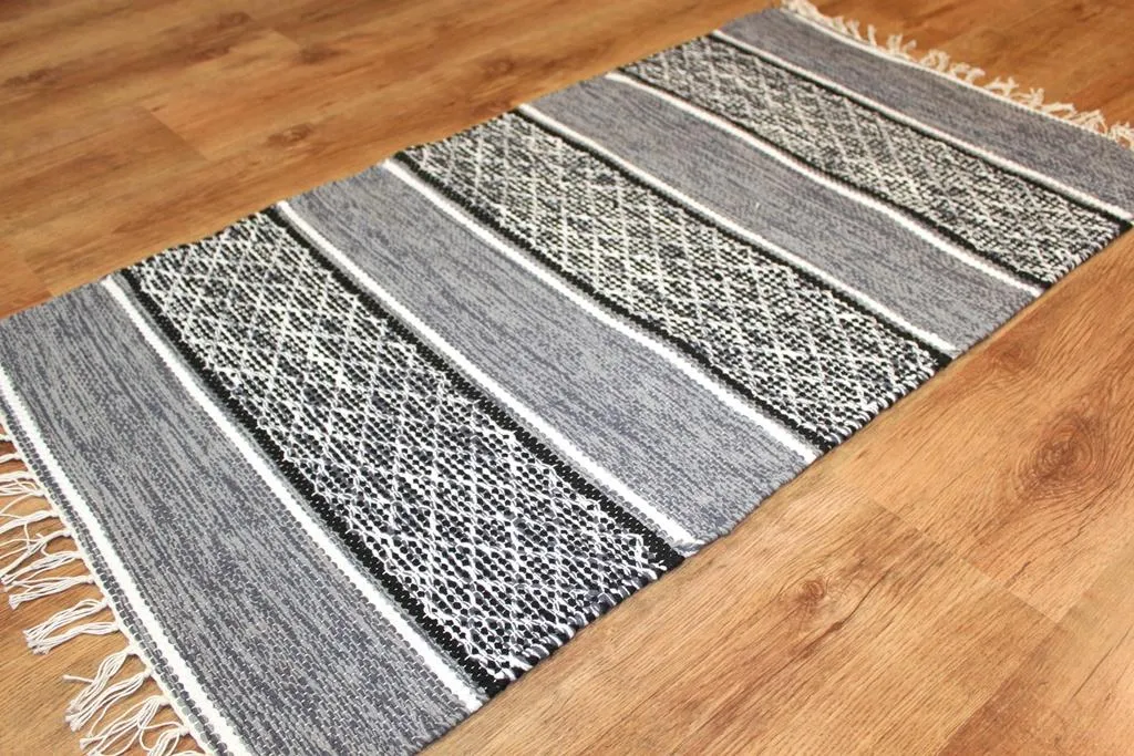 Räsymatto - Visby (musta-valkoinen)
