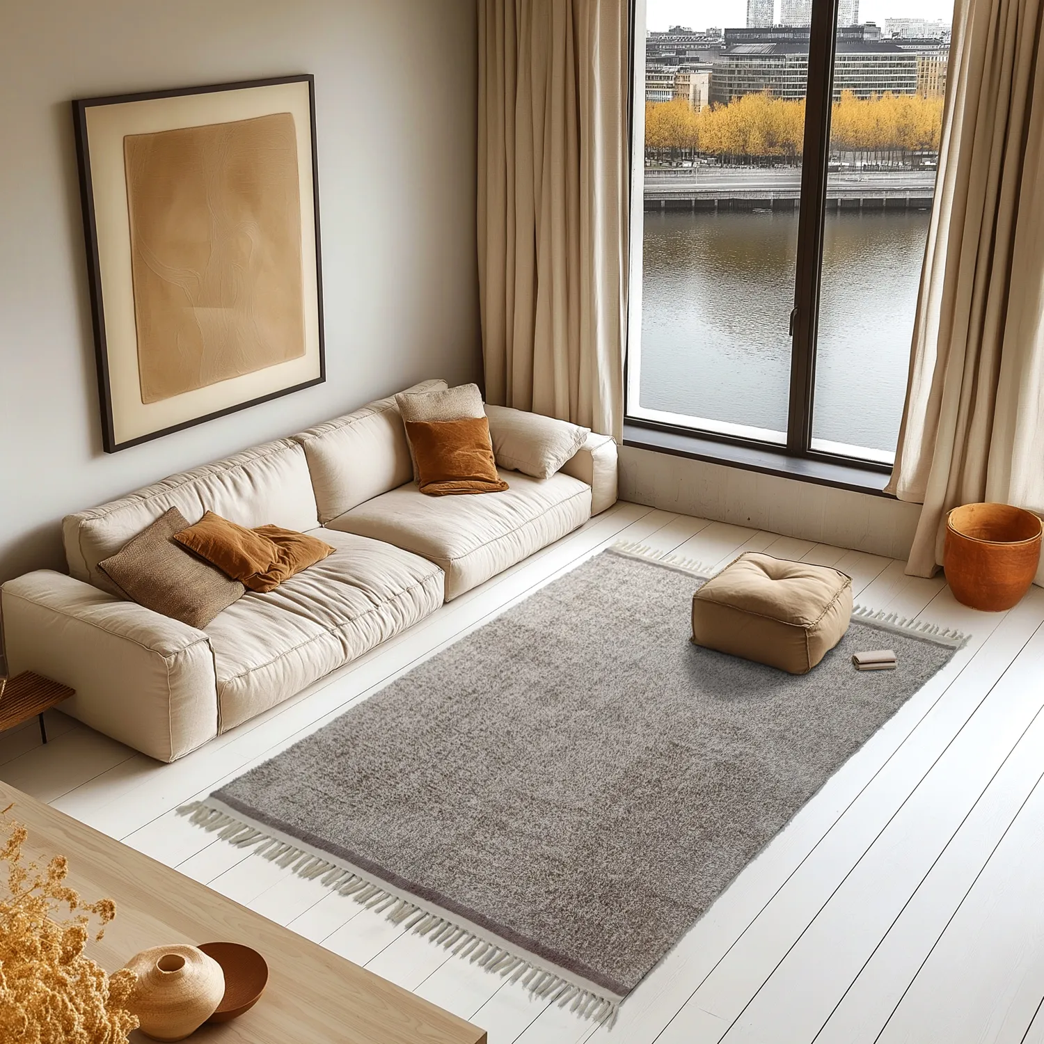Ryijymatot - Celina Natural Cotton Shaggy (beige/ruskea)
