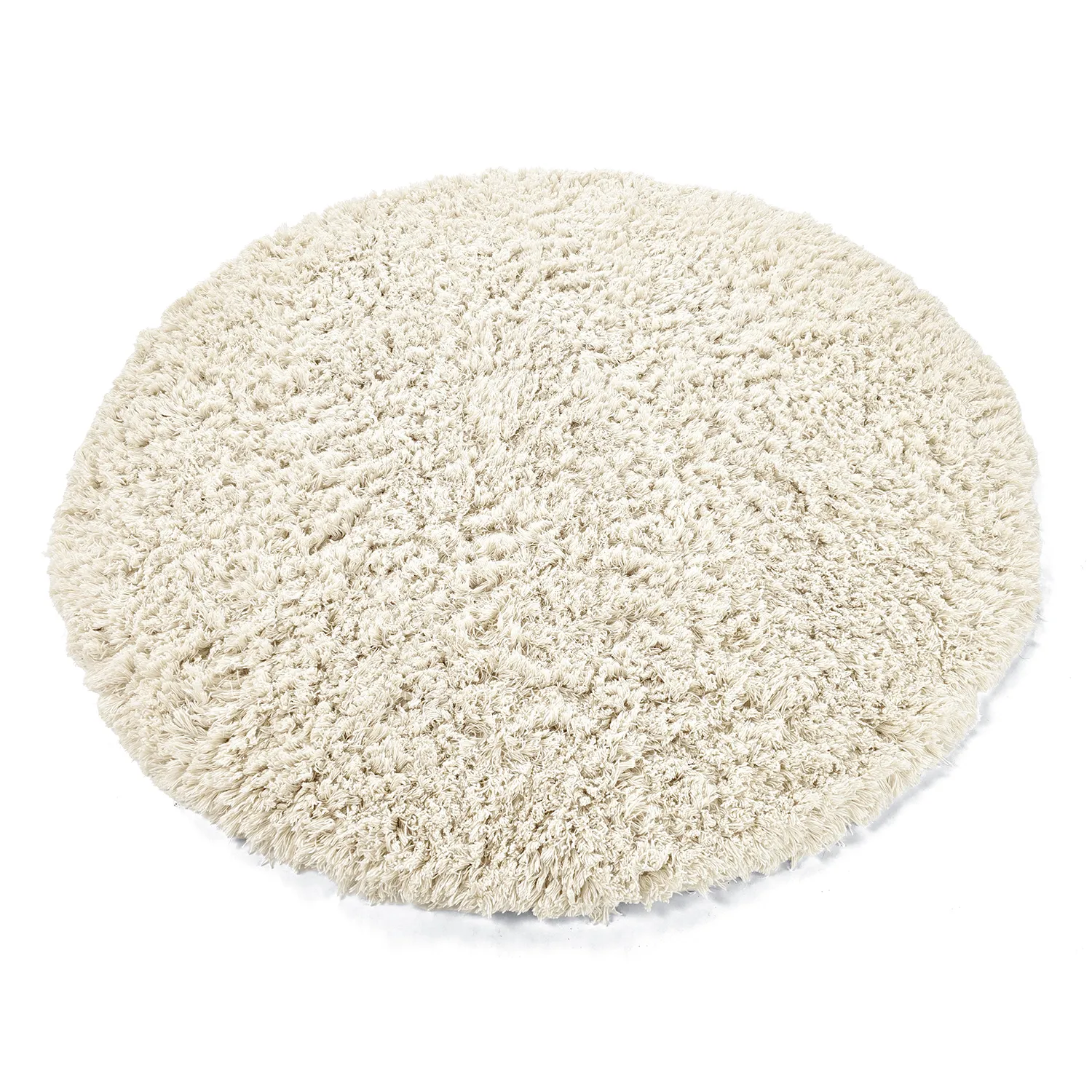 Pyöreät matot - Fassale Hand Woven Wool Shaggy (valkoinen)