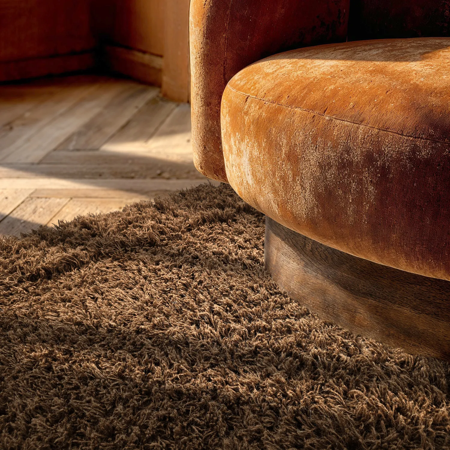 Ryijymatot - Melilla Hand Woven Wool Shaggy (ruskea)