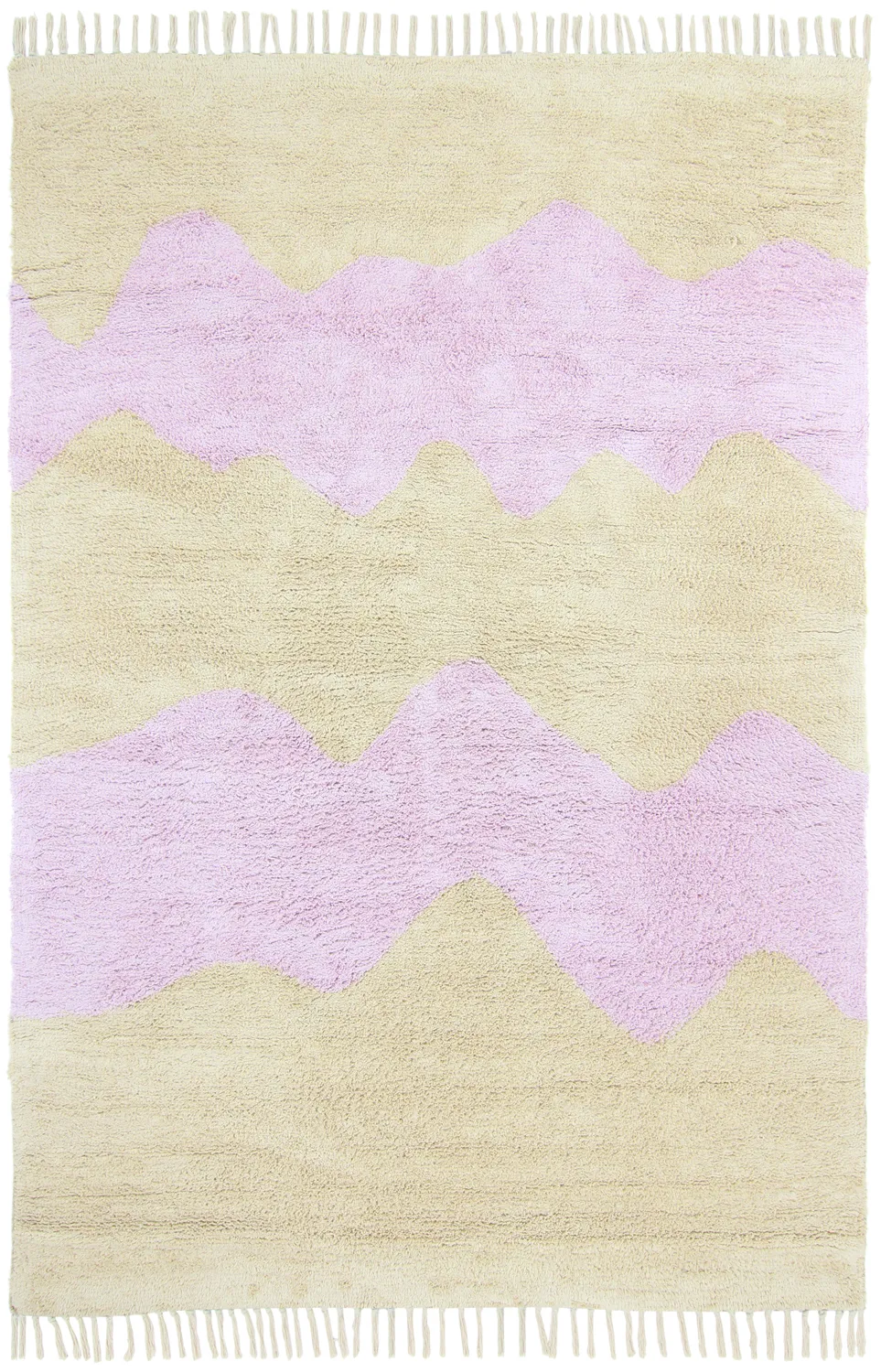 Ryijymatot - Amira Natural Cotton Shaggy (beige/violetti)
