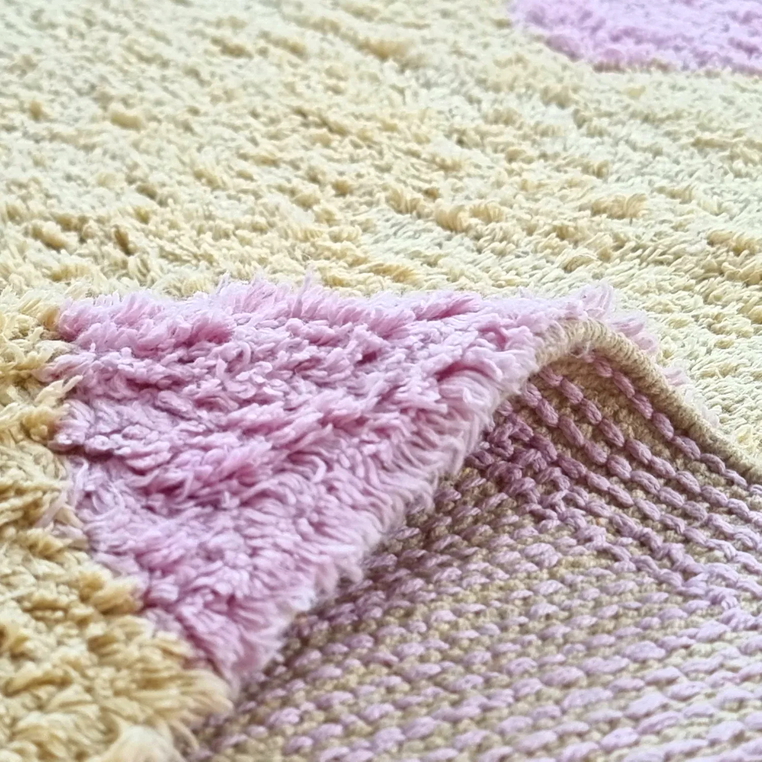 Ryijymatot - Amira Natural Cotton Shaggy (beige/violetti)