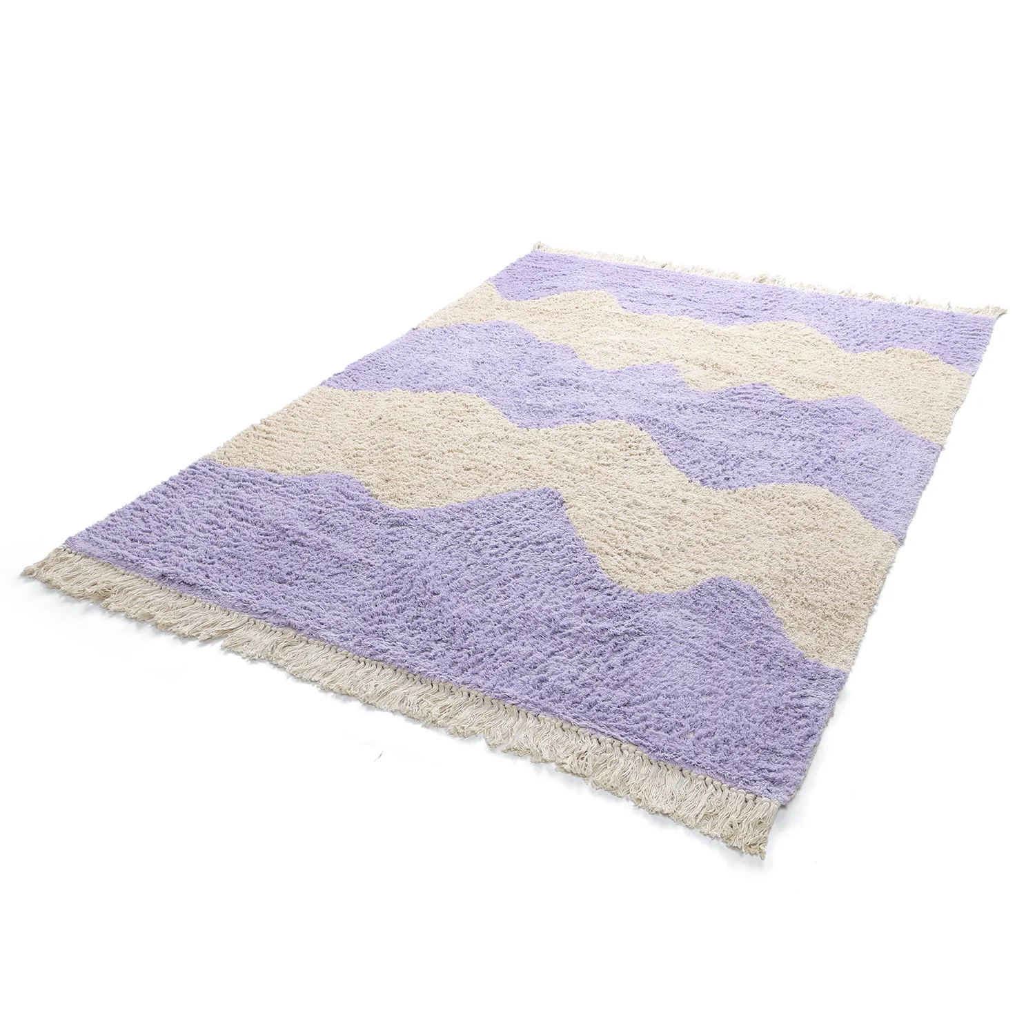 Ryijymatot - Amira Natural Cotton Shaggy (violetti/beige)
